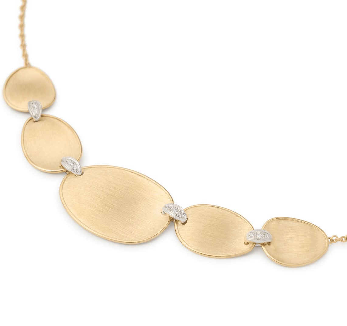 Marco Bicego Lunaria "Halfsie" Necklace with Diamond Accents