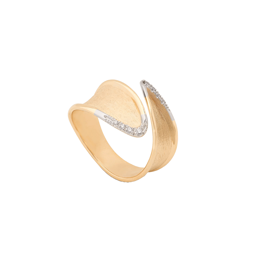 Marco Bicego Lunaria Mixed Metals Wrap Ring with Diamond Pavé