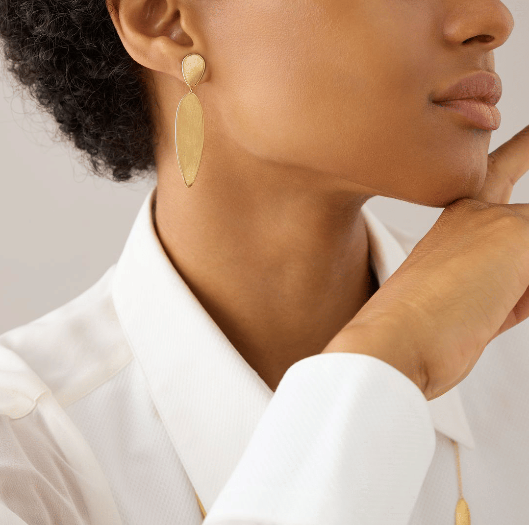 Marco Bicego Lunaria Slim Twist Double Drop Earrings