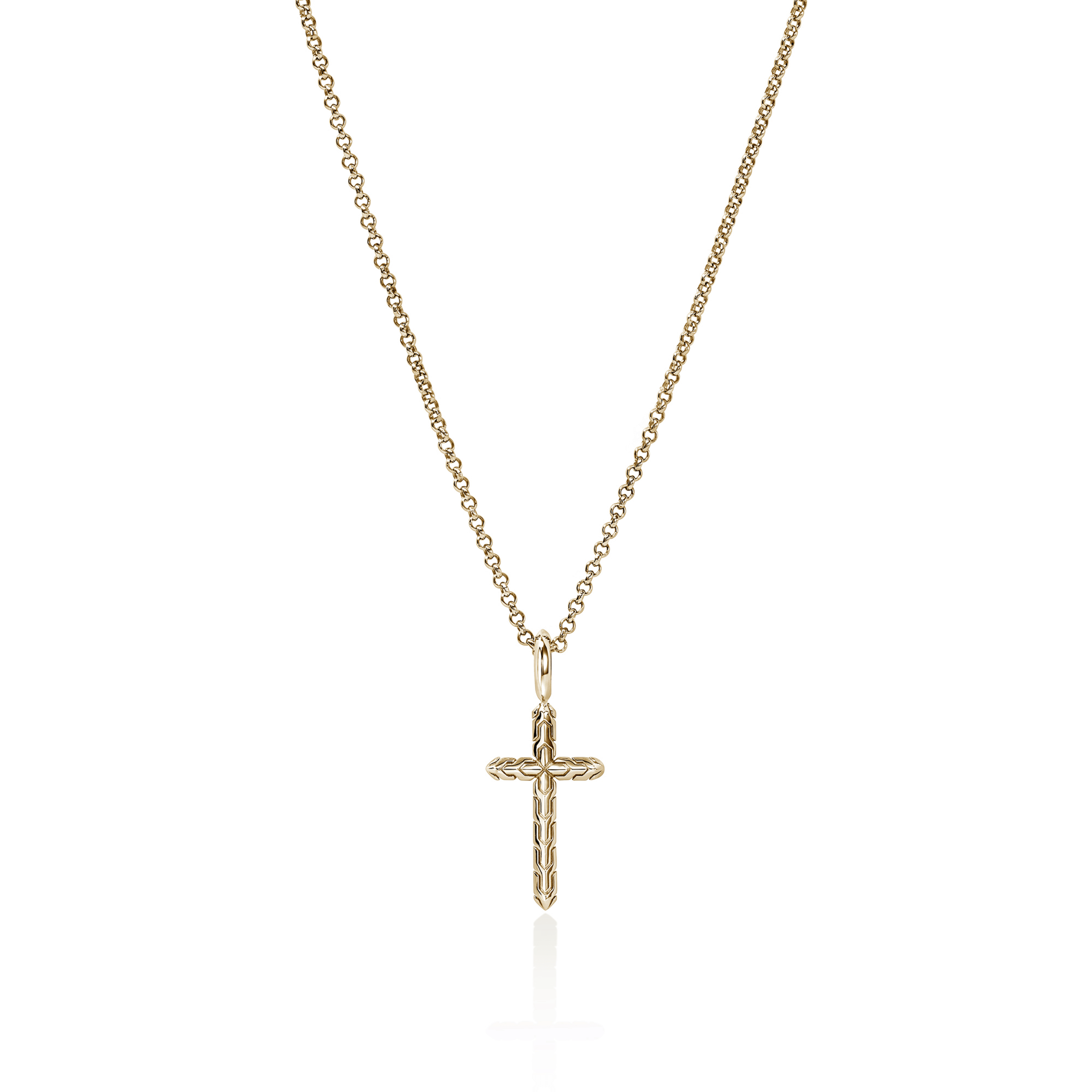 John Hardy Essentials Yellow Gold Cross Necklace