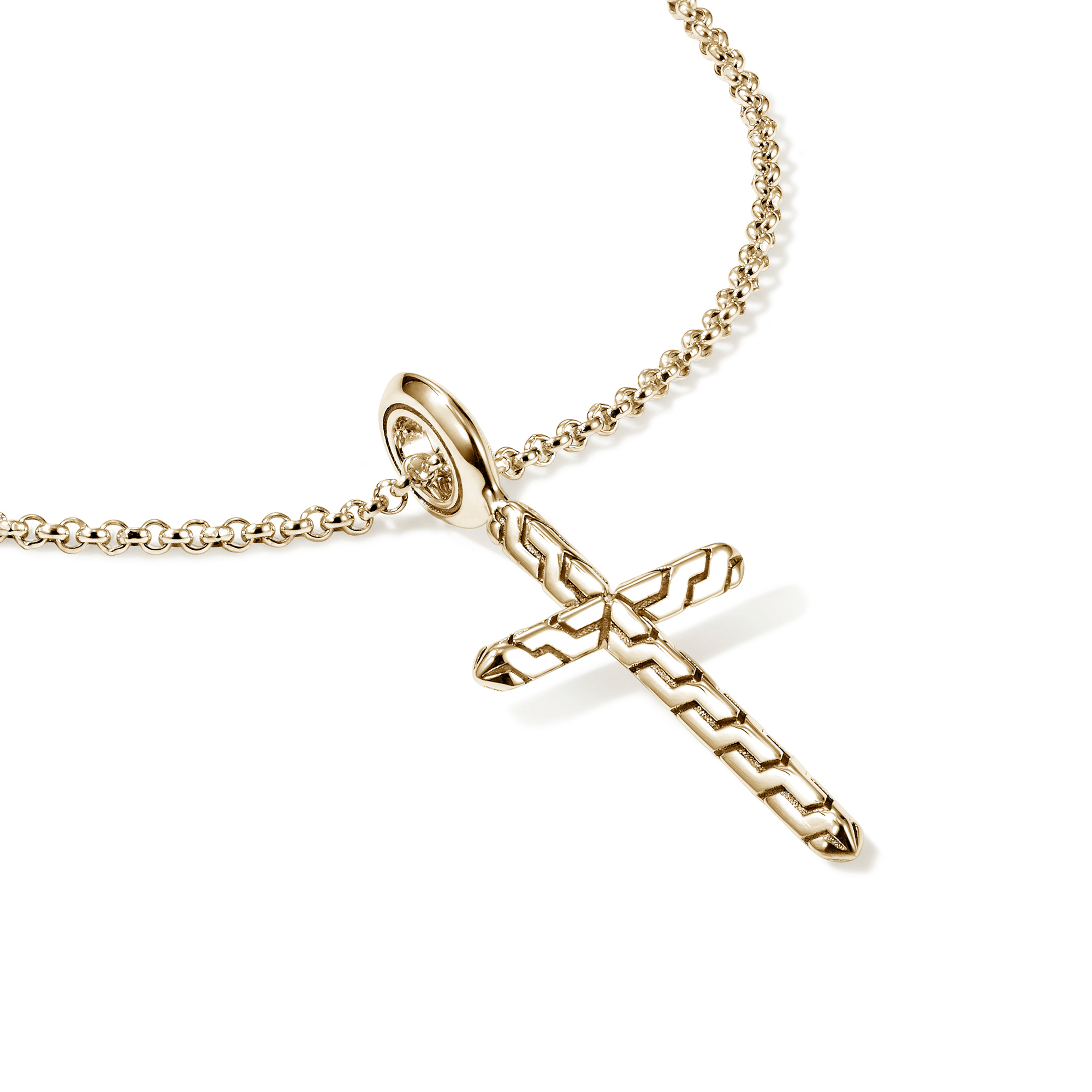 John Hardy Essentials Yellow Gold Cross Necklace