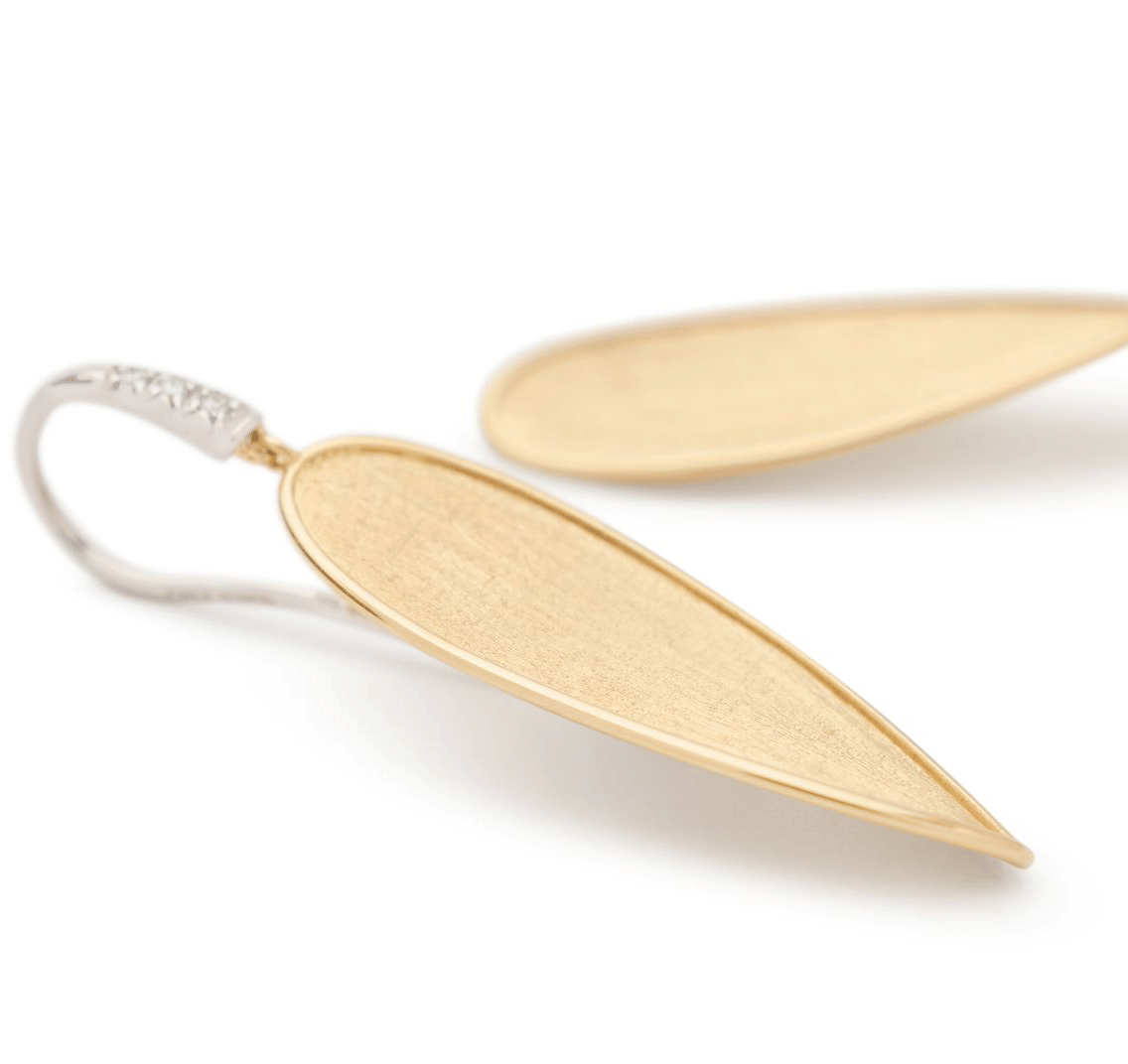 Marco Bicego Lunaria Petal Drop Earrings with Diamond Hook