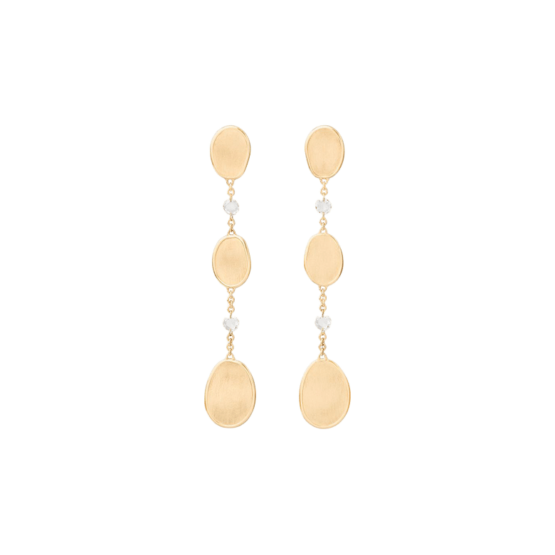 Marco Bicego Lunaria Yellow Gold Chandelier Earrings with Diamonds