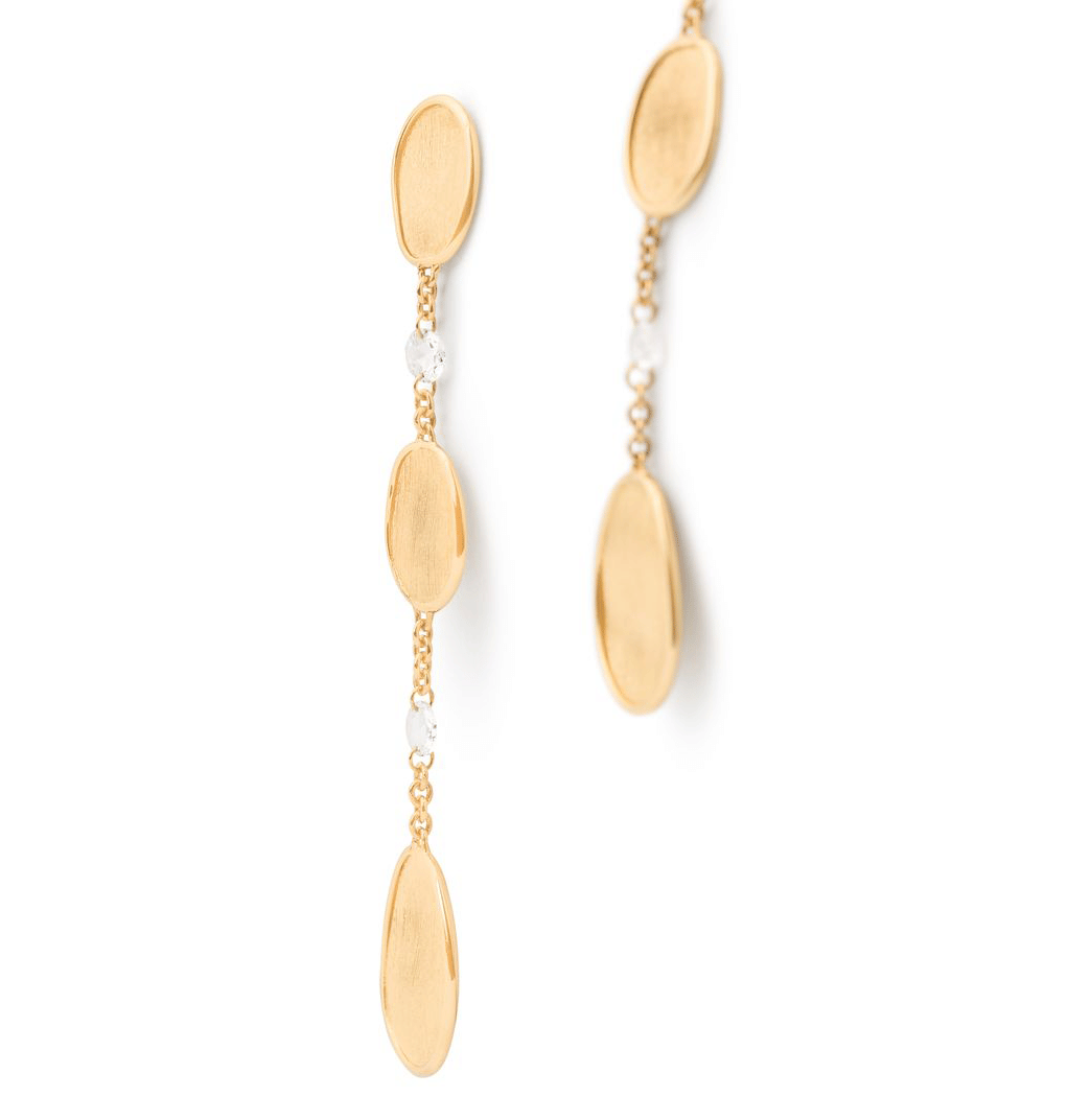 Marco Bicego Lunaria Yellow Gold Chandelier Earrings with Diamonds