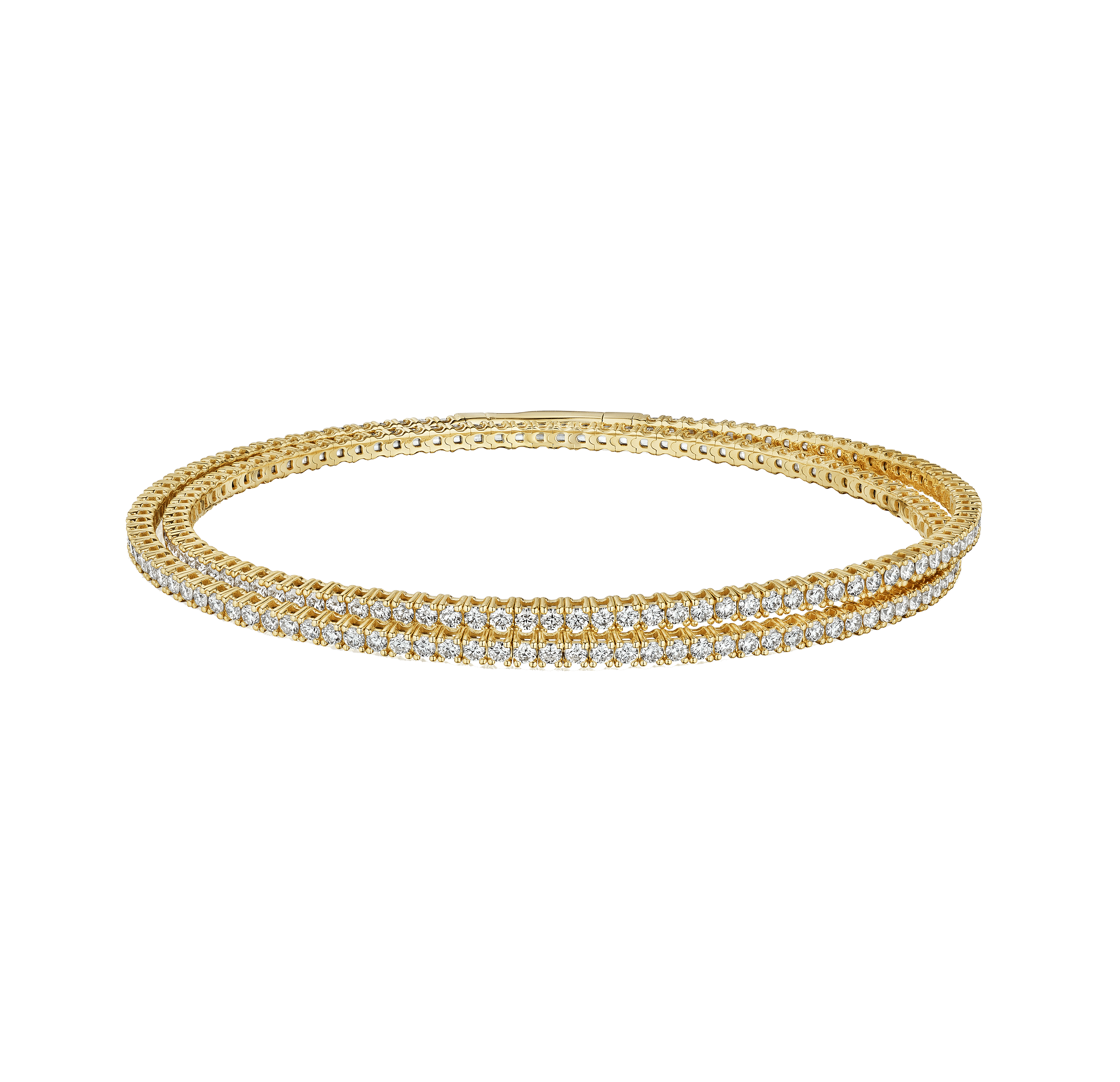 Sabel Collection Yellow Gold Double Wrap Diamond Bangle