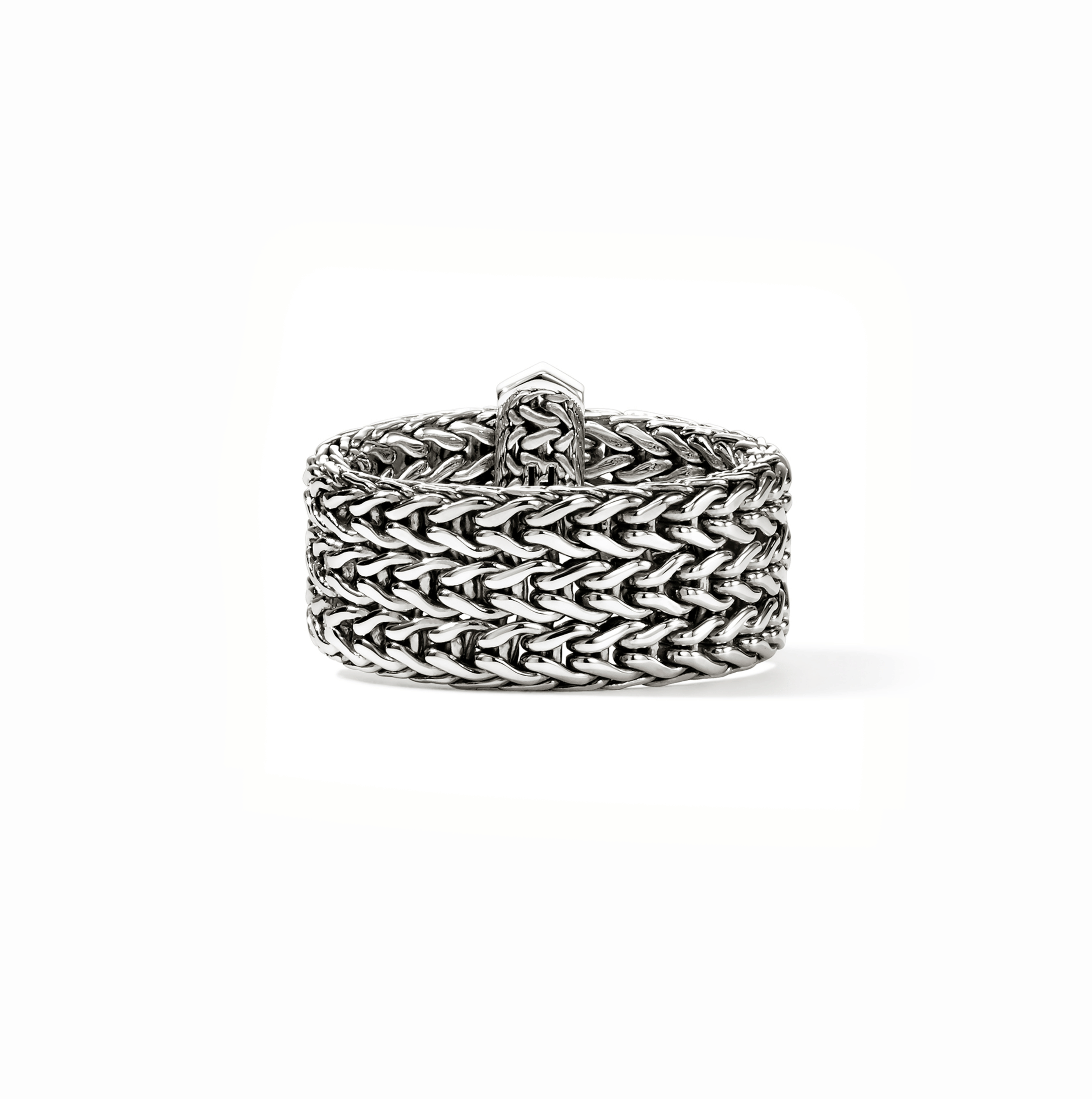 John Hardy Icon Link Sterling Silver Diamond Bar Ring, 9mm