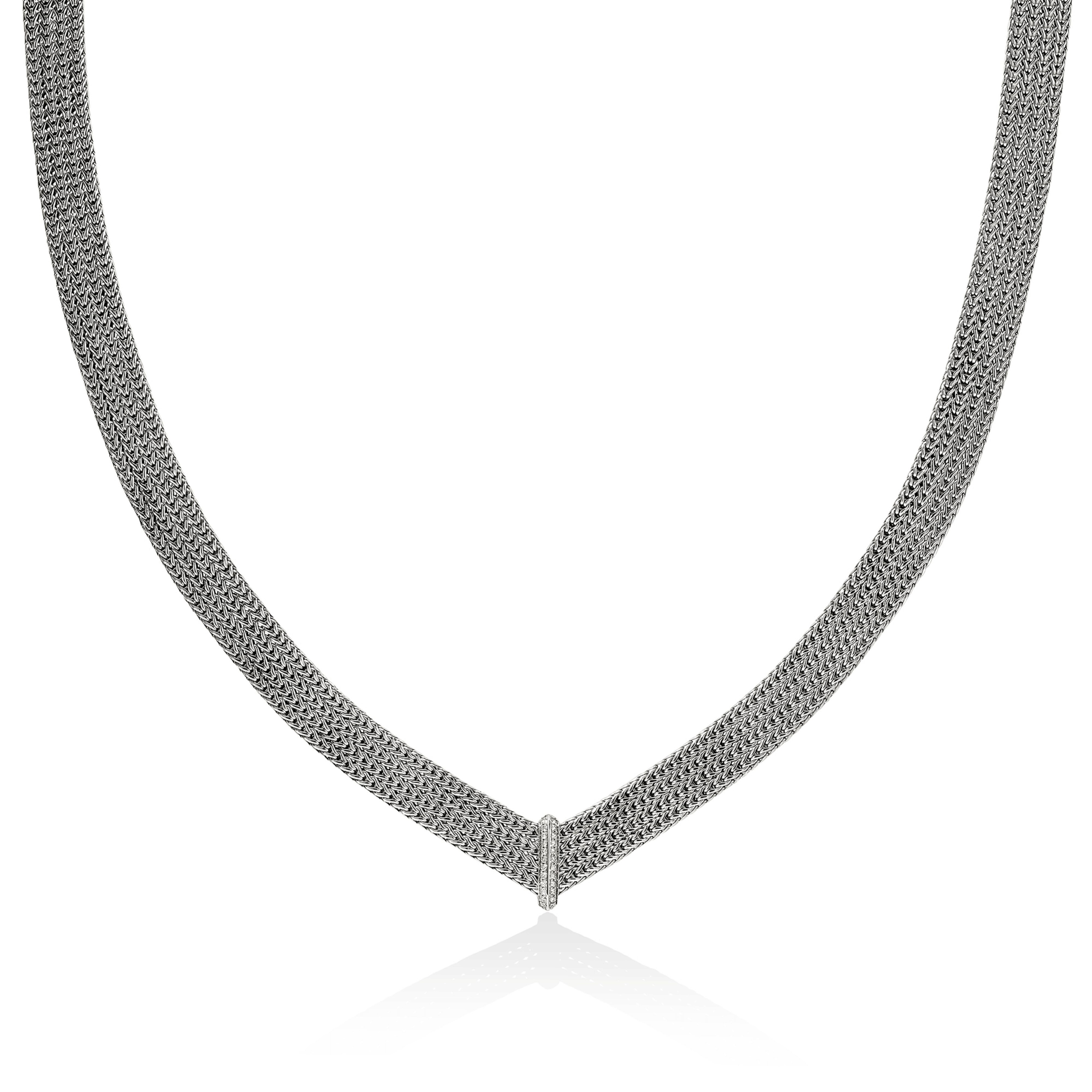 John Hardy Icon Link Sterling Silver Necklace with Diamonds, 12mm