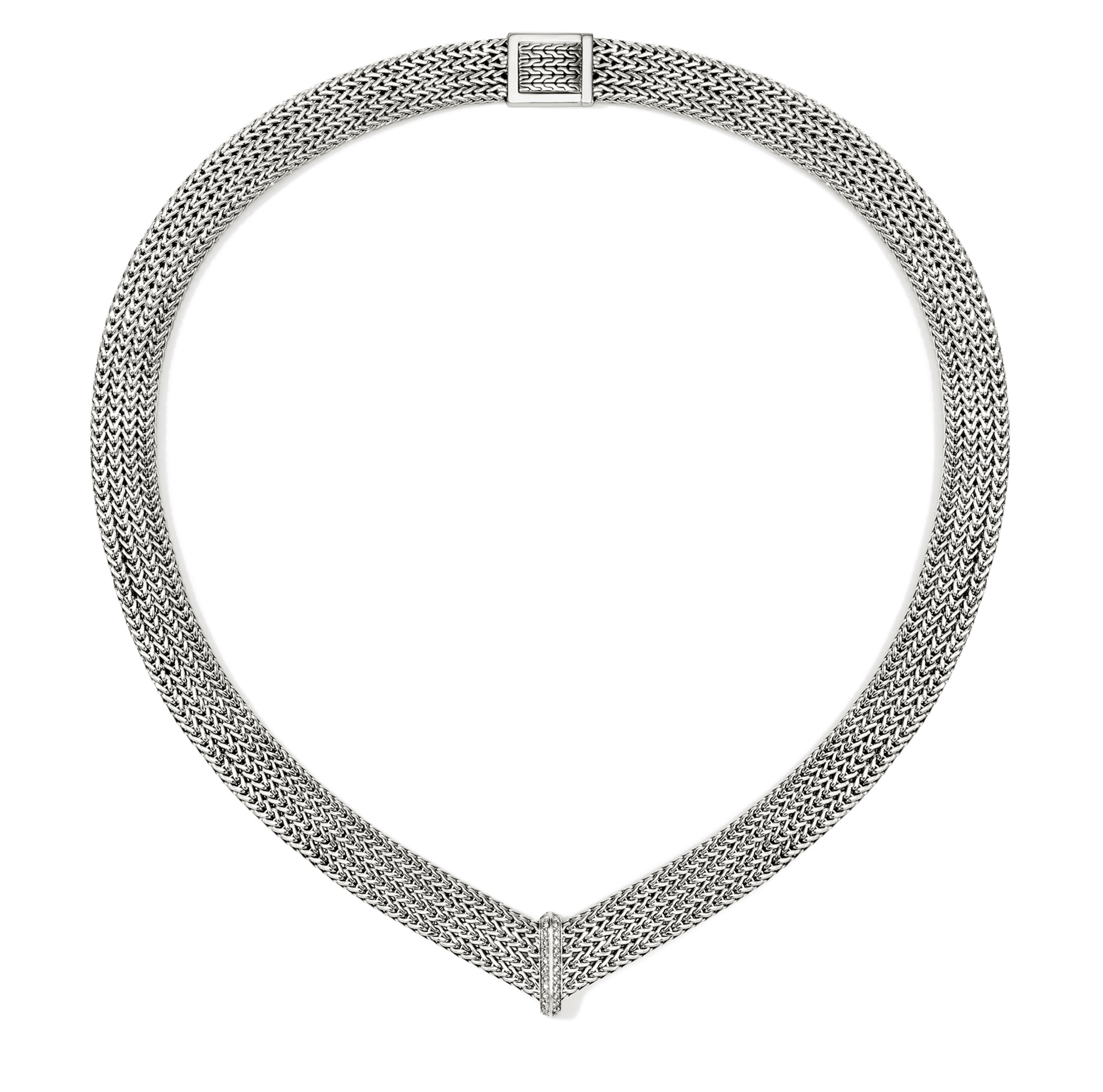 John Hardy Icon Link Sterling Silver Necklace with Diamonds, 12mm