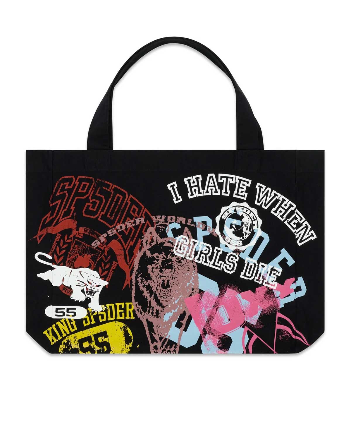 Sp5der Worldwide Sp5der Multi-Print Tote Bag Black