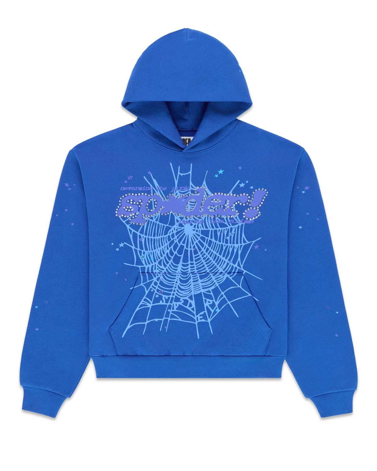 Sp5der Worldwide Sp5der Rhinestone Punk V2 Hoodie Blue