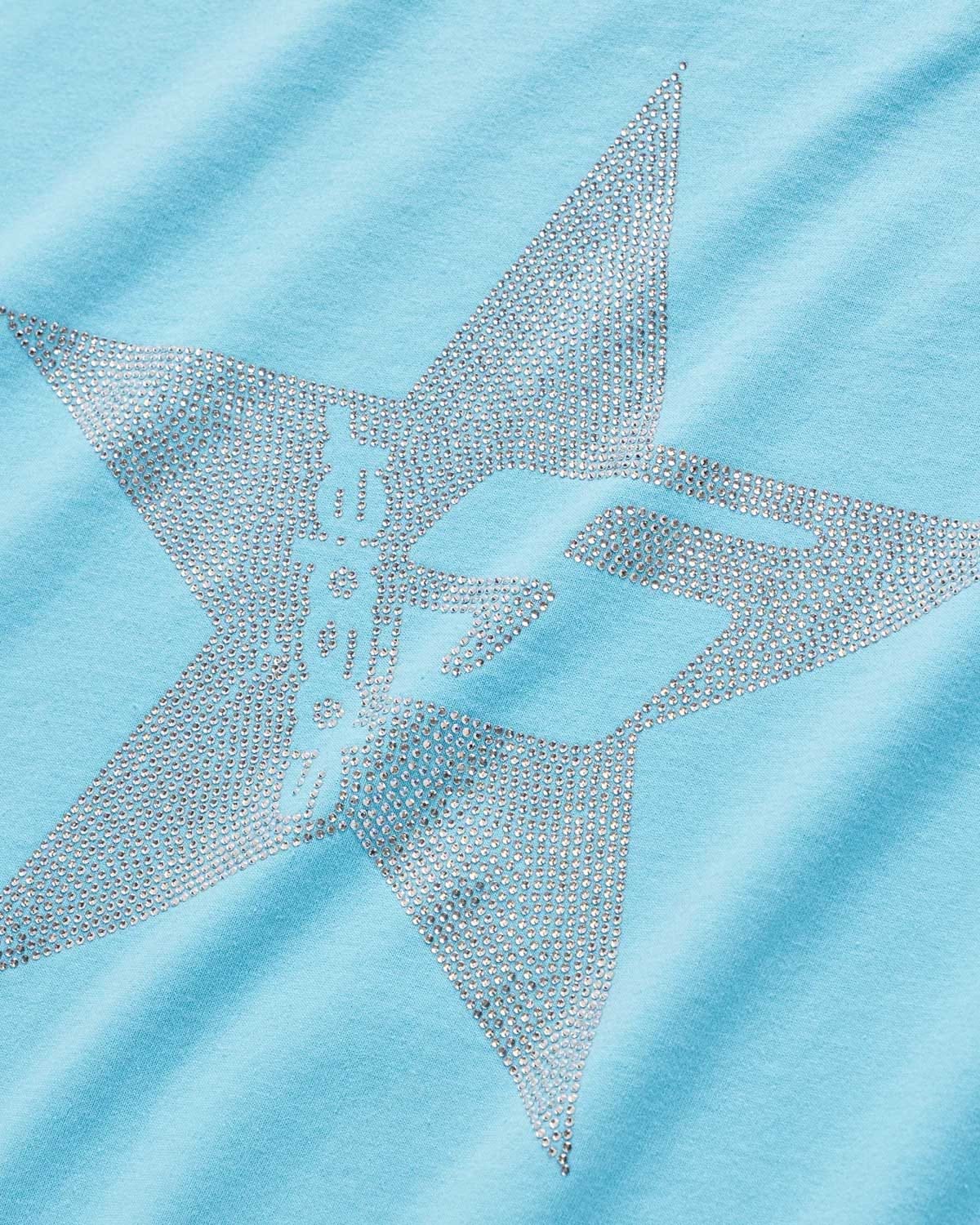 Sp5der Worldwide Sp5der Big 5 Star Rhinestone Tee Light Blue