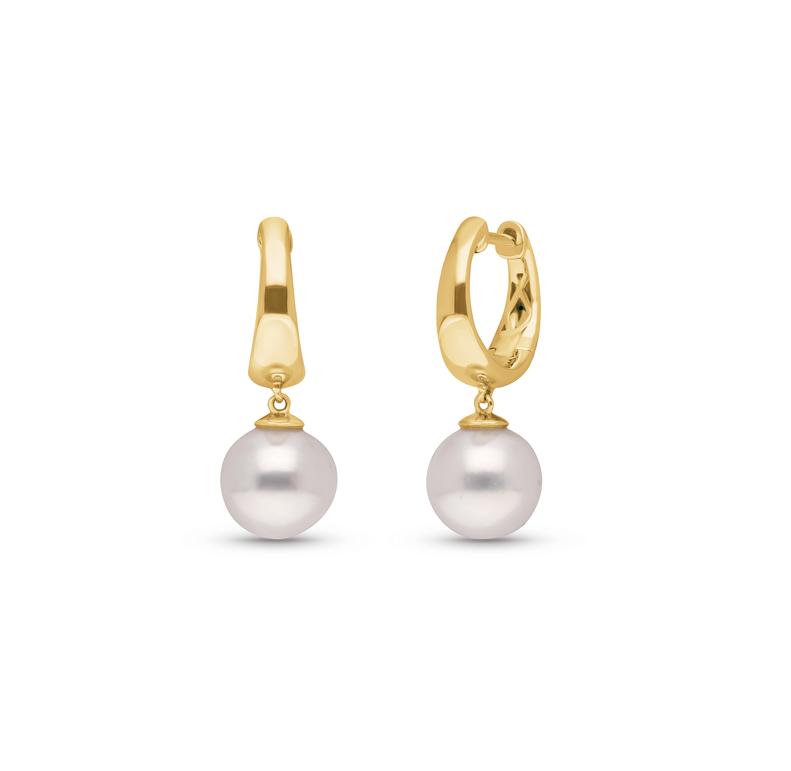 Sabel Collection Yellow Gold 8mm Freshwater Pearl Drop Earrings