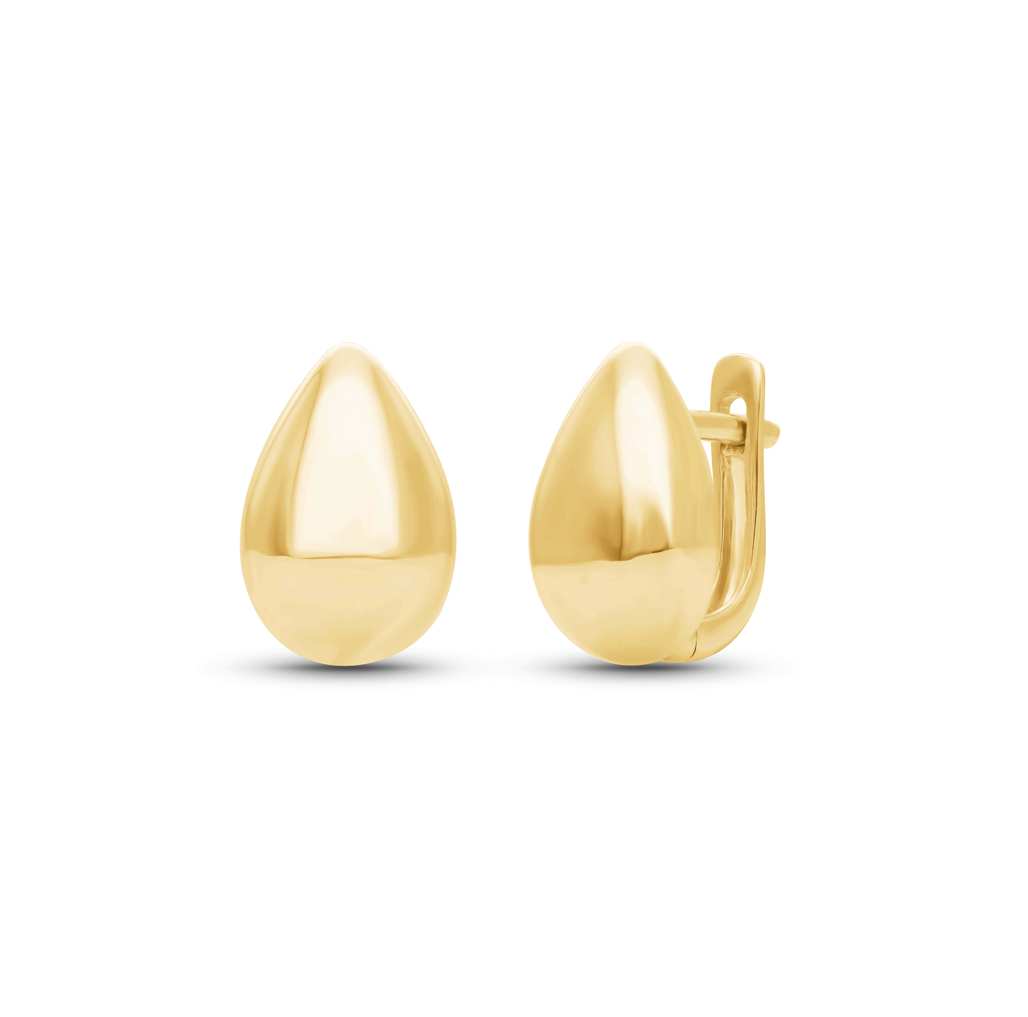 Sabel Collection Yellow Gold Puff Teardrop Earrings