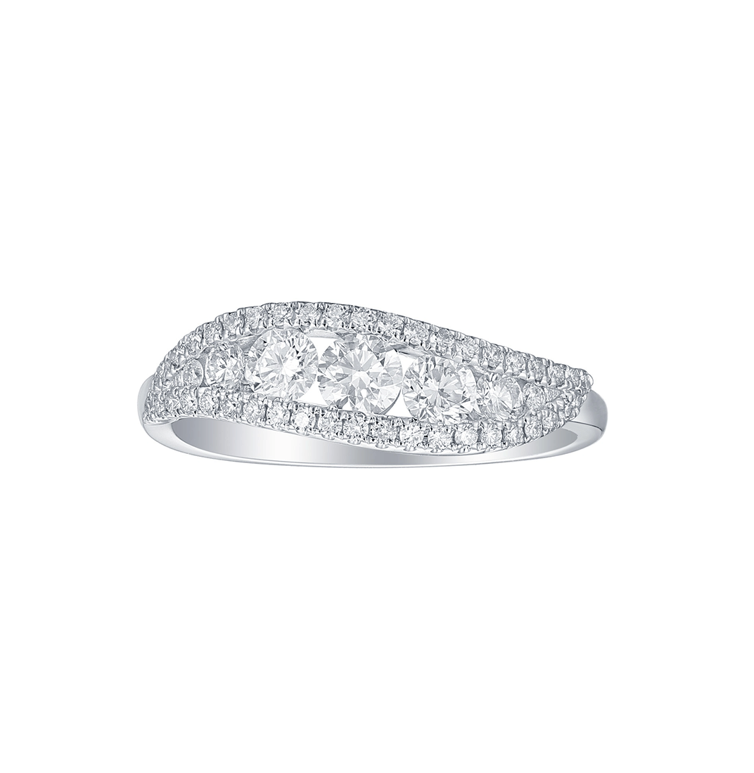Sabel Collection White Gold Diamond Wavy Ring