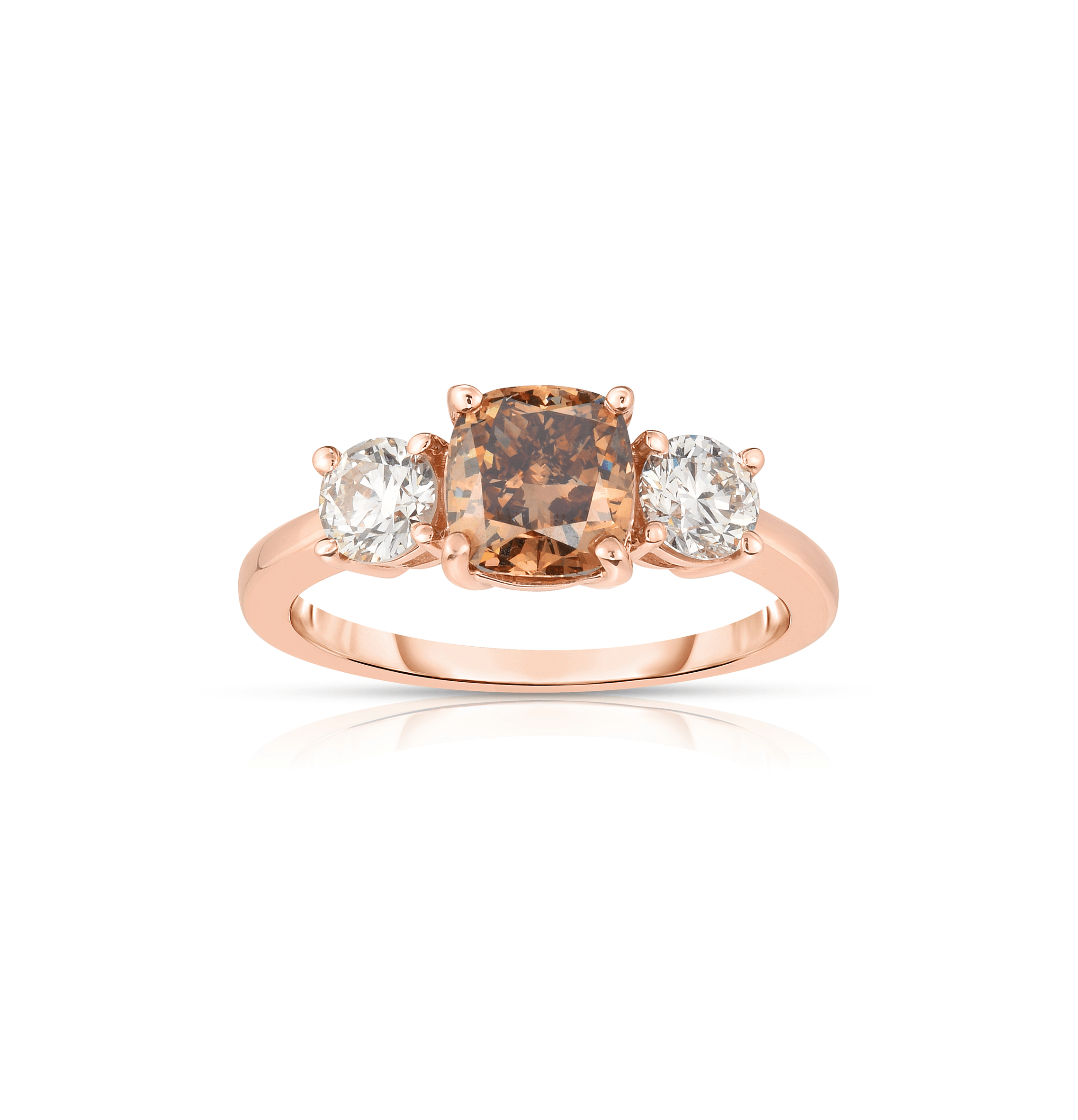Sabel Collection Rose Gold Brown and White Diamond Fashion Ring