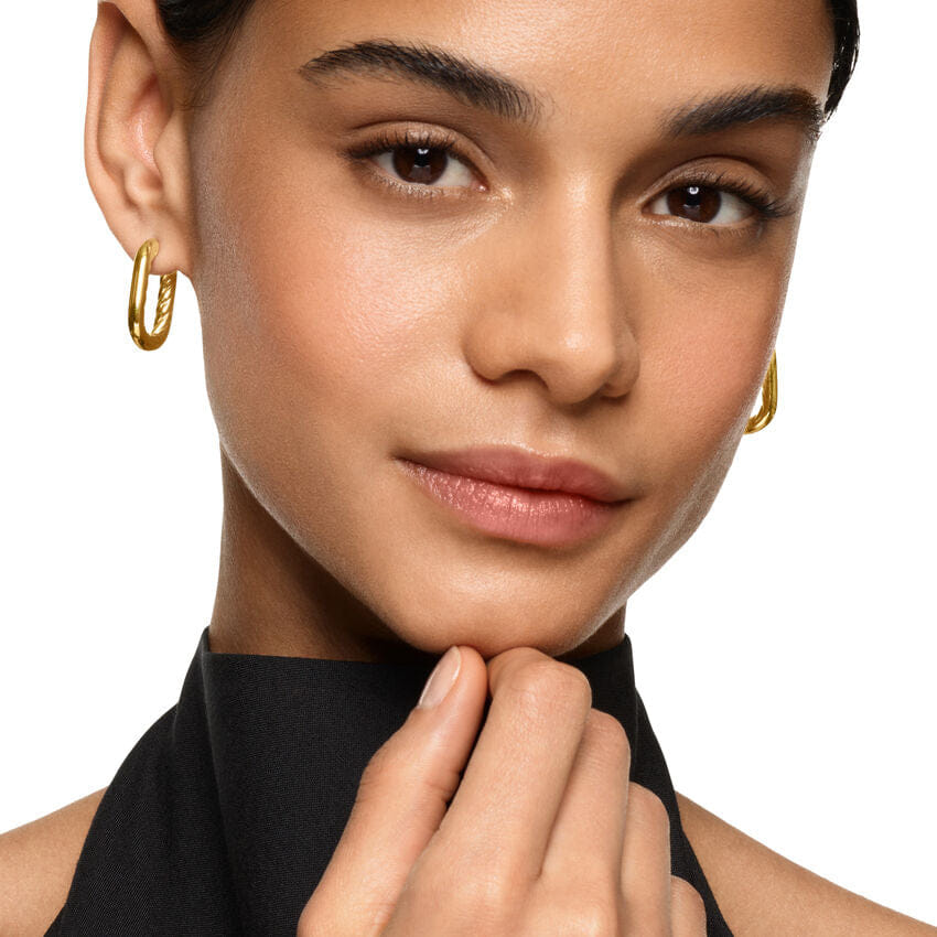 David Yurman DY Madison Smooth Hoop Earrings in 18K Gold, 24.3mm