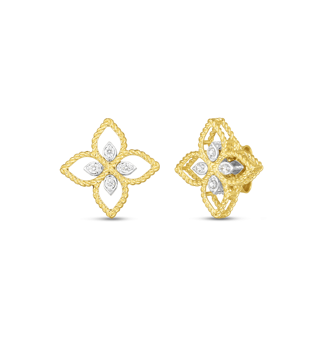 Roberto Coin Principessa Small Flower Diamond Stud Earrings