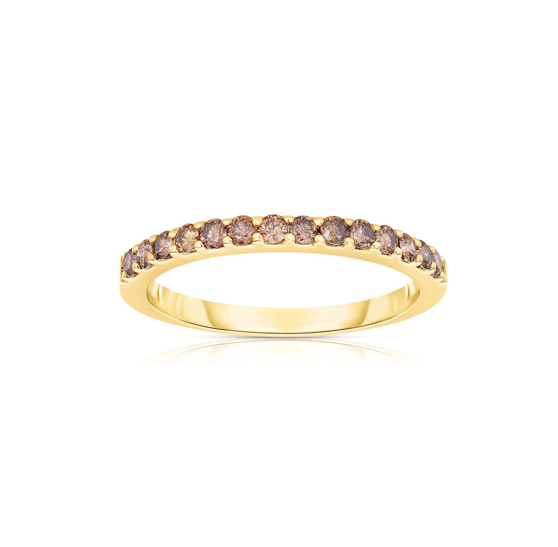 Sabel Collection Yellow Gold Brown Diamond Stacking Ring