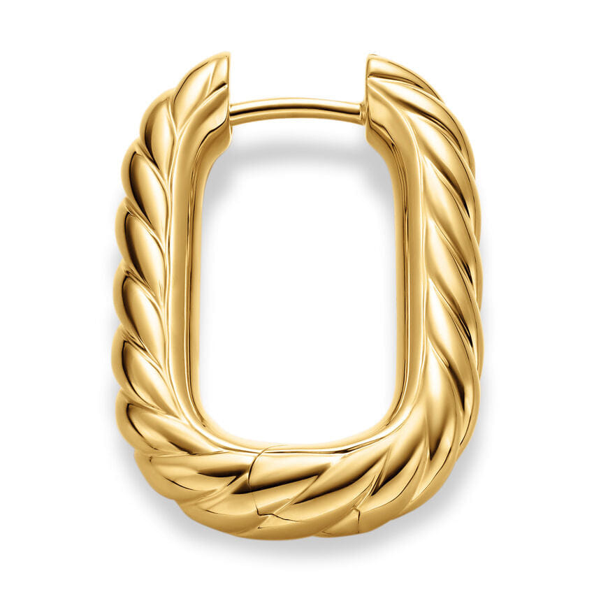 David Yurman DY Madison Cable Hoop Earrings in 18K Yellow Gold, 24.3mm