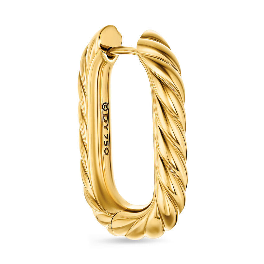 David Yurman DY Madison Cable Hoop Earrings in 18K Yellow Gold, 24.3mm