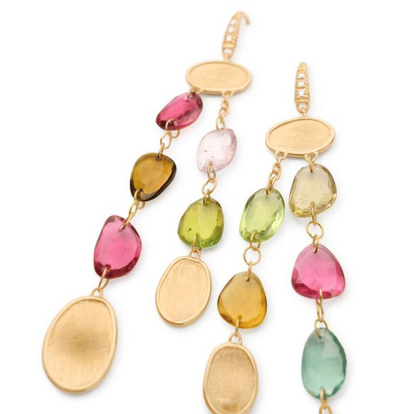 Marco Bicego Lunaria Multi-Strand Tourmaline Earrings with Diamond Accent