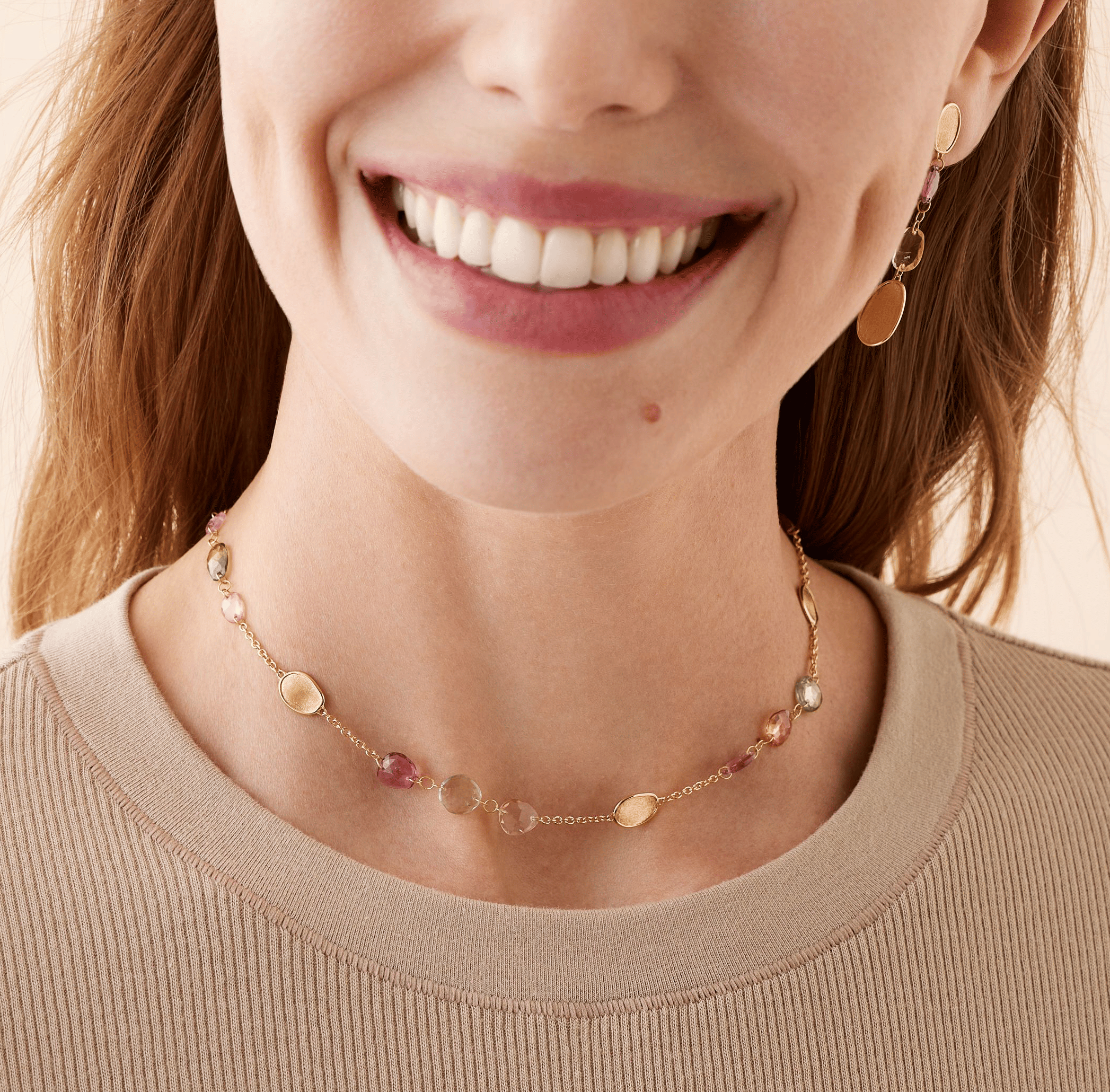 Marco Bicego Lunaria Yellow Gold Tourmaline Necklace