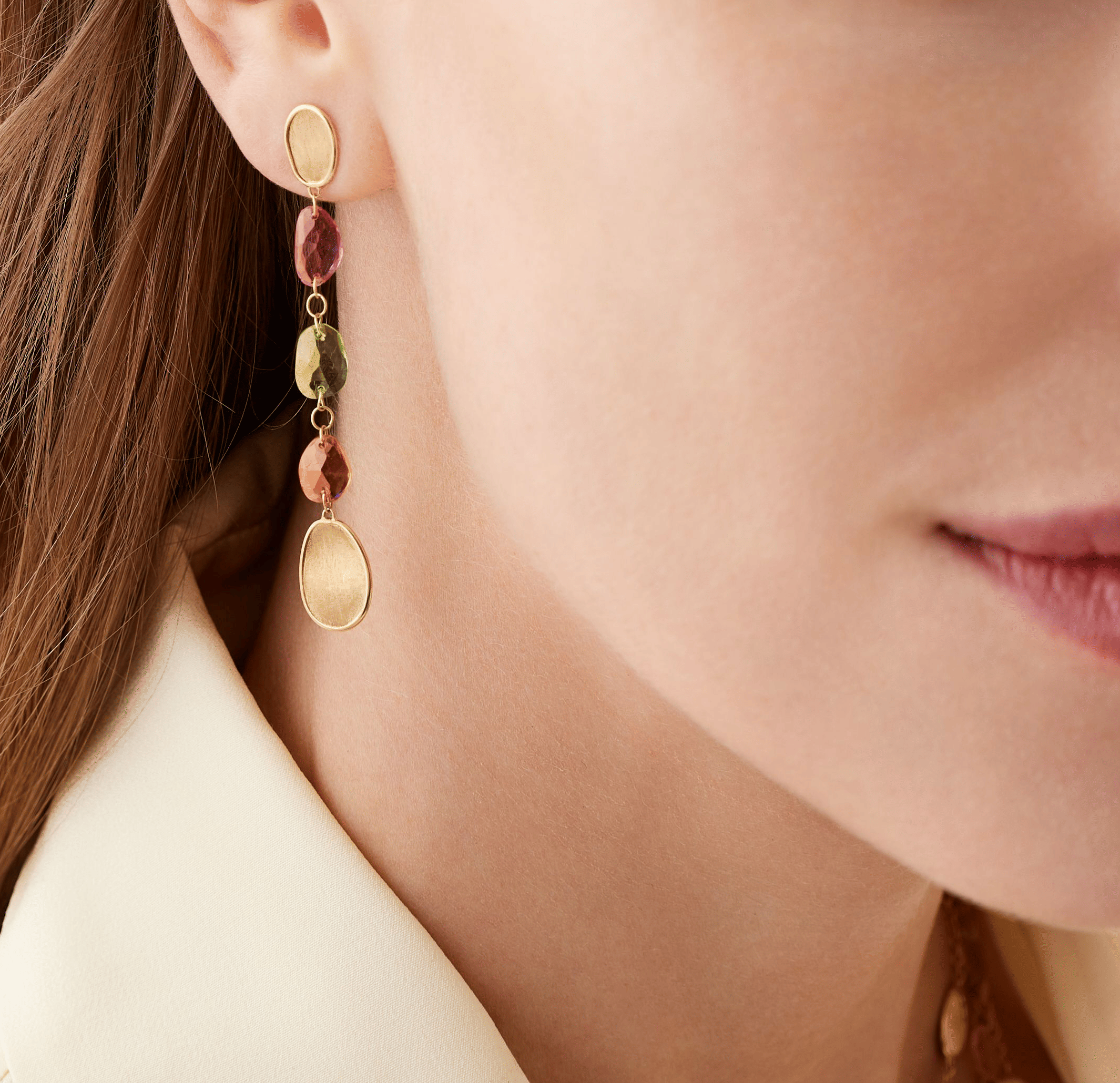 Marco Bicego Lunaria Mixed Tourmaline Statement Earrings