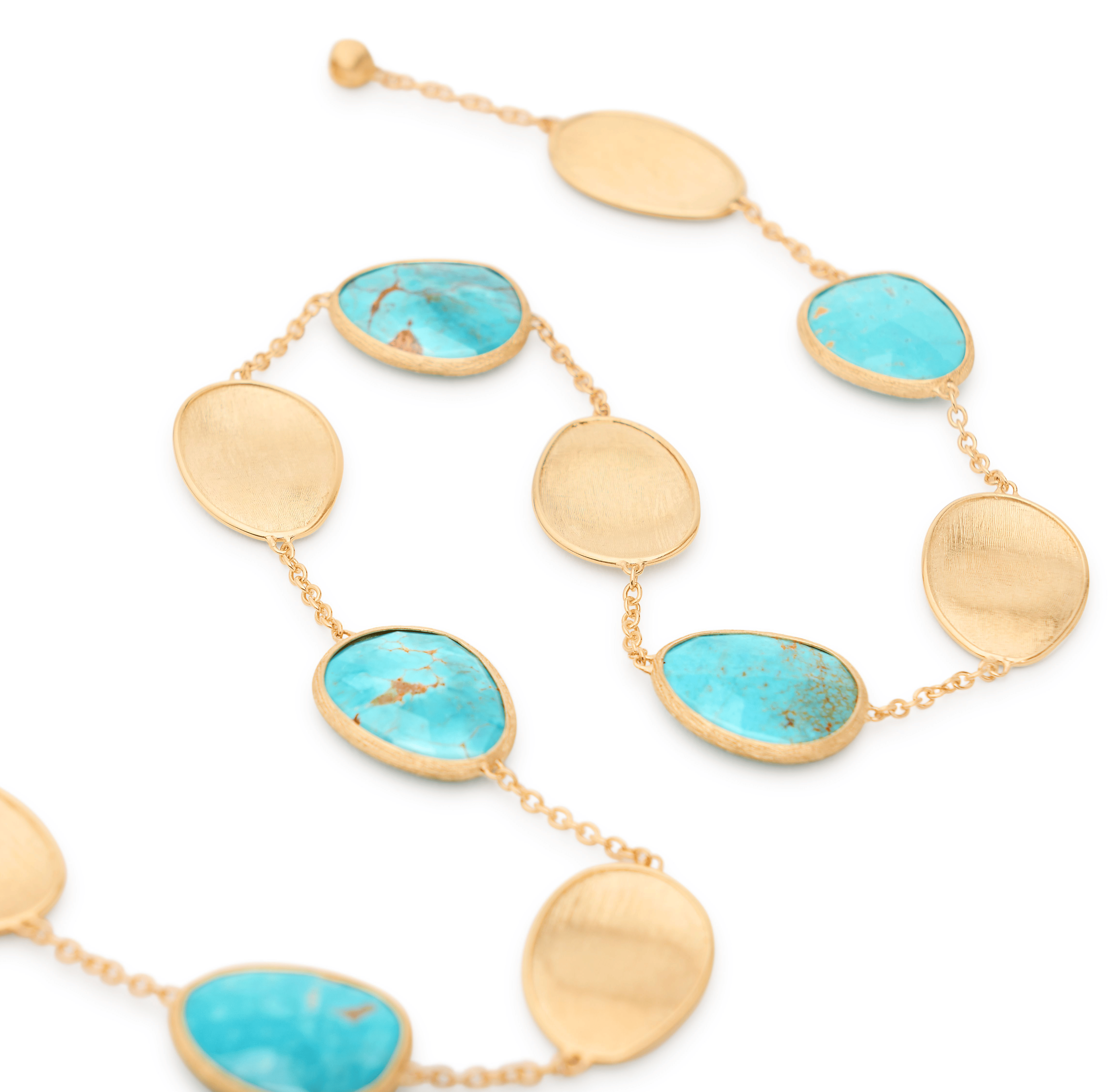 Marco Bicego Lunaria Yellow Gold Collar Necklace with Turquoise