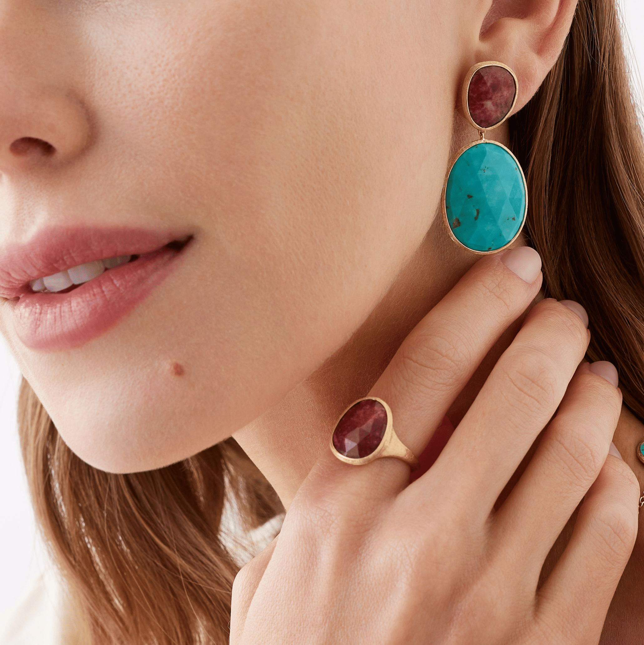 Marco Bicego Lunaria Yellow Gold Thulite Ring