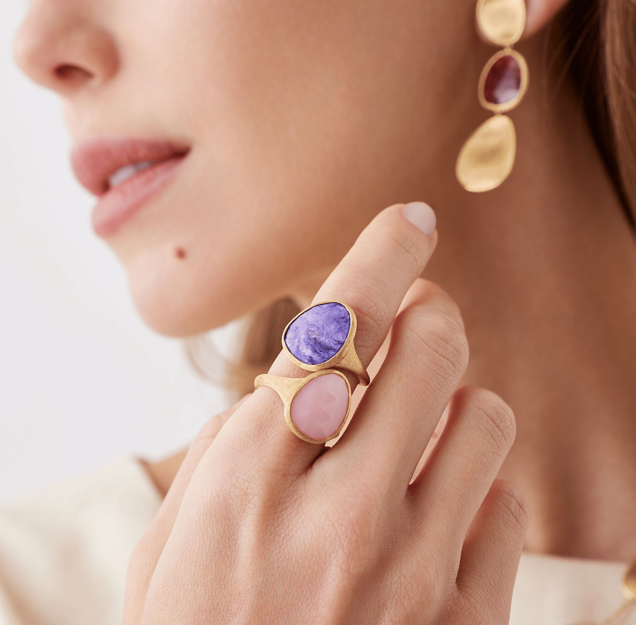 Marco Bicego Lunaria Yellow Gold Charoite Ring