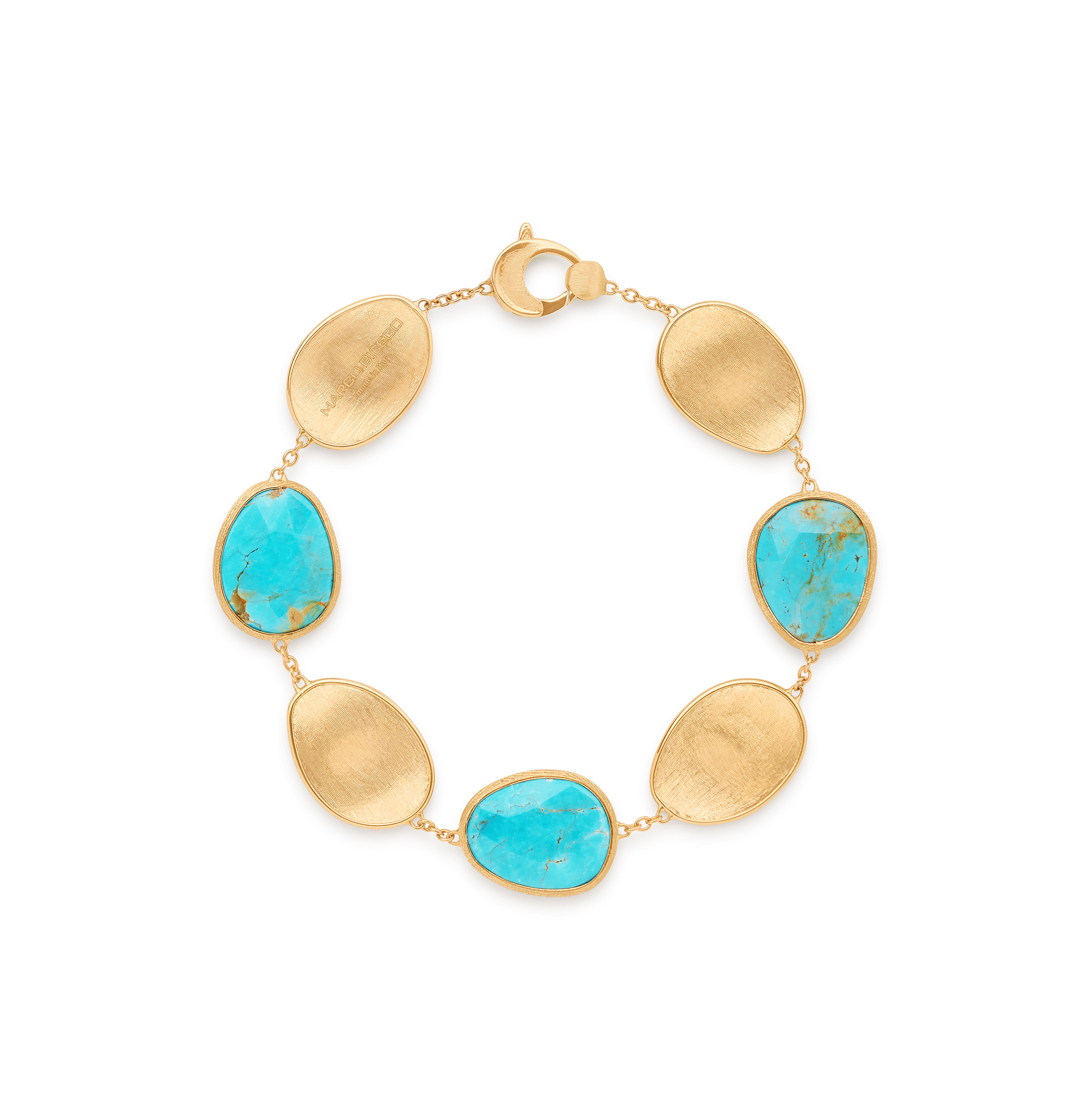 Marco Bicego Lunaria Yellow Gold Turquoise Station Bracelet