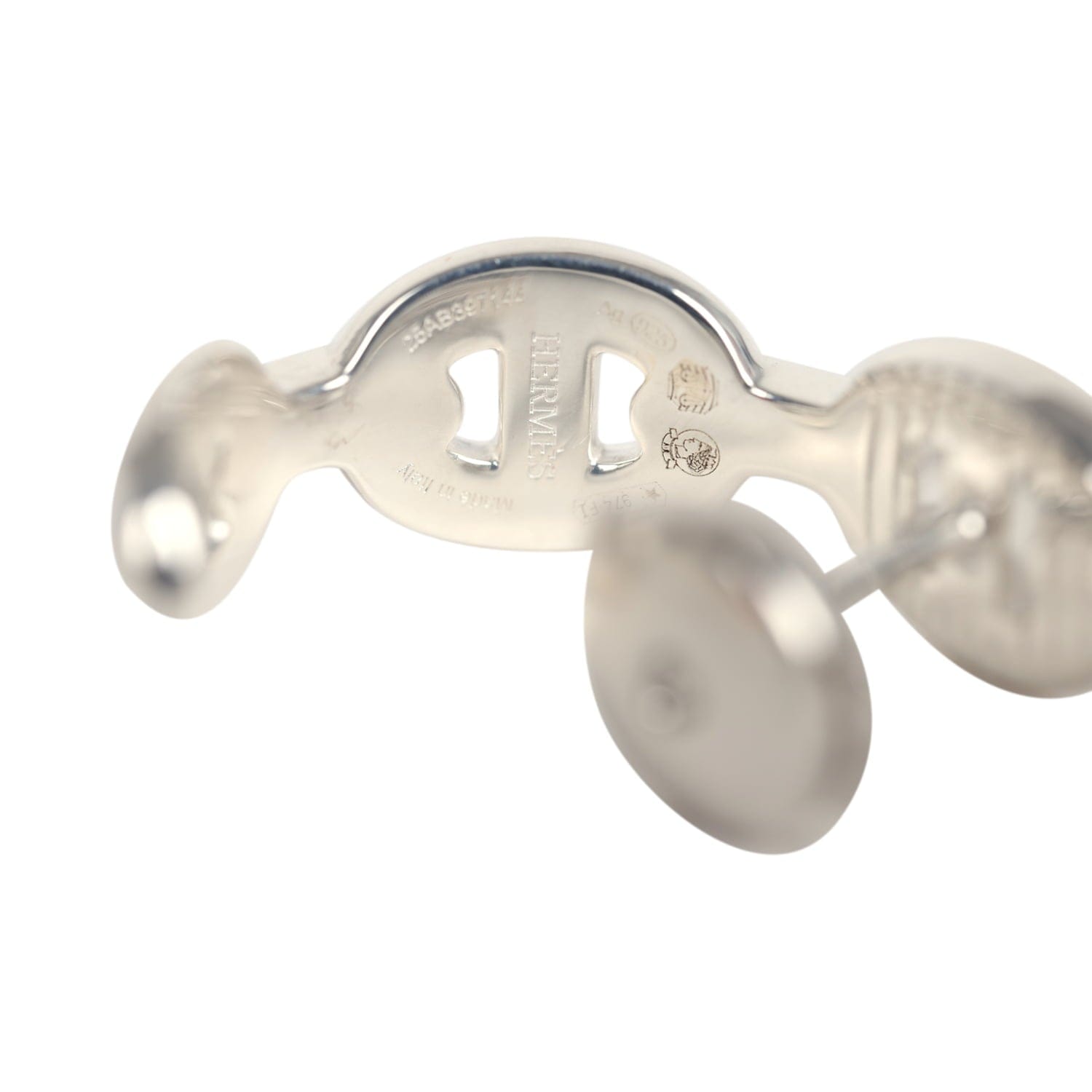 Hermes Chaine D'Ancre Enchainee Single Ear Climber Earring Sterling Silver