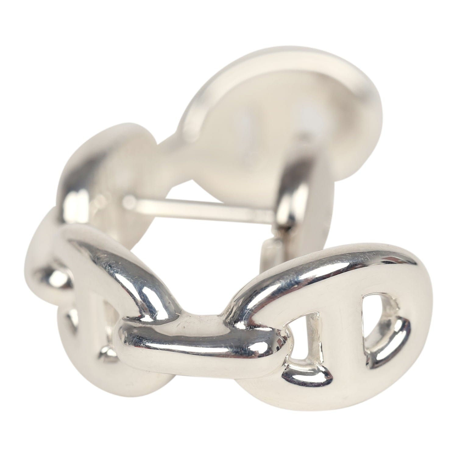 Hermes Chaine D'Ancre Enchainee Single Ear Climber Earring Sterling Silver