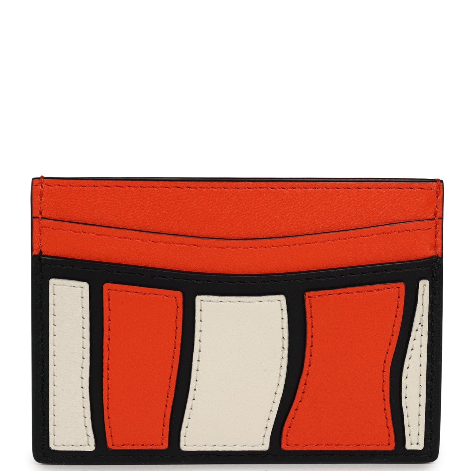 Chanel "Tropicoco" Card Holder Orange, White, Black Lambskin Gold Hardware