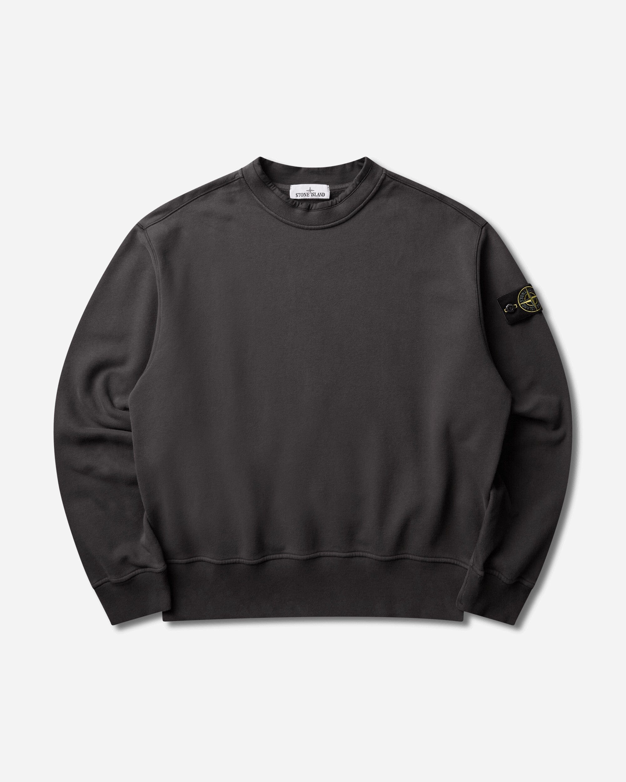 Stone Island Men's Organic Cotton Fleece Crewneck Sweatshirt Lead Grey