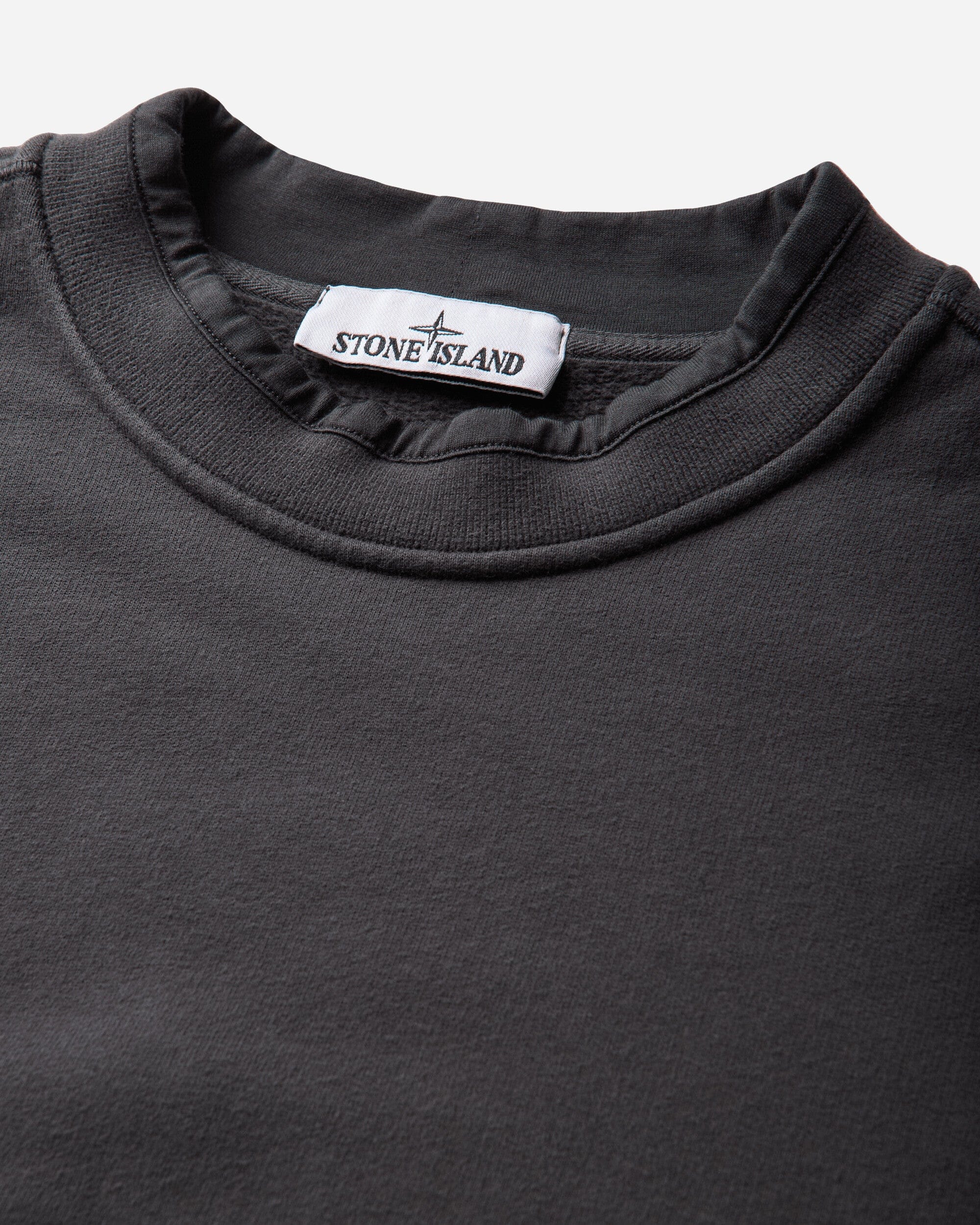Stone Island Men's Organic Cotton Fleece Crewneck Sweatshirt Lead Grey