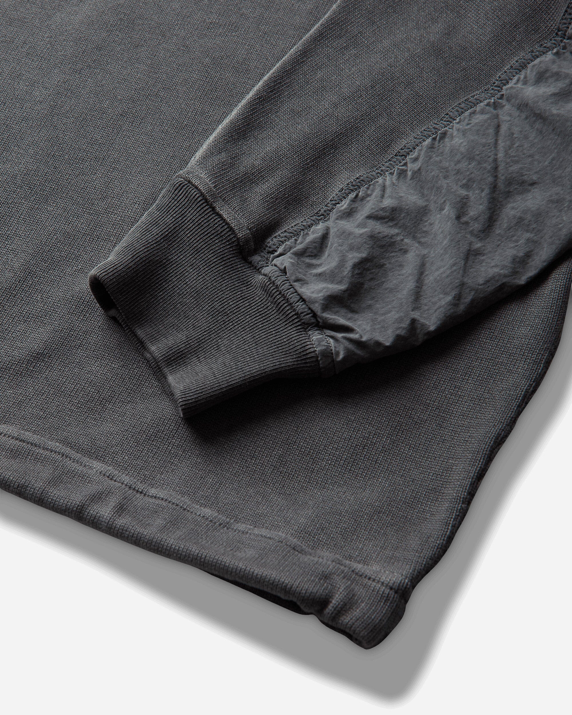 Stone Island Men's Uneven Pigment Dyed Vanisé Cotton Jersey Crewneck Sweatshirt Black