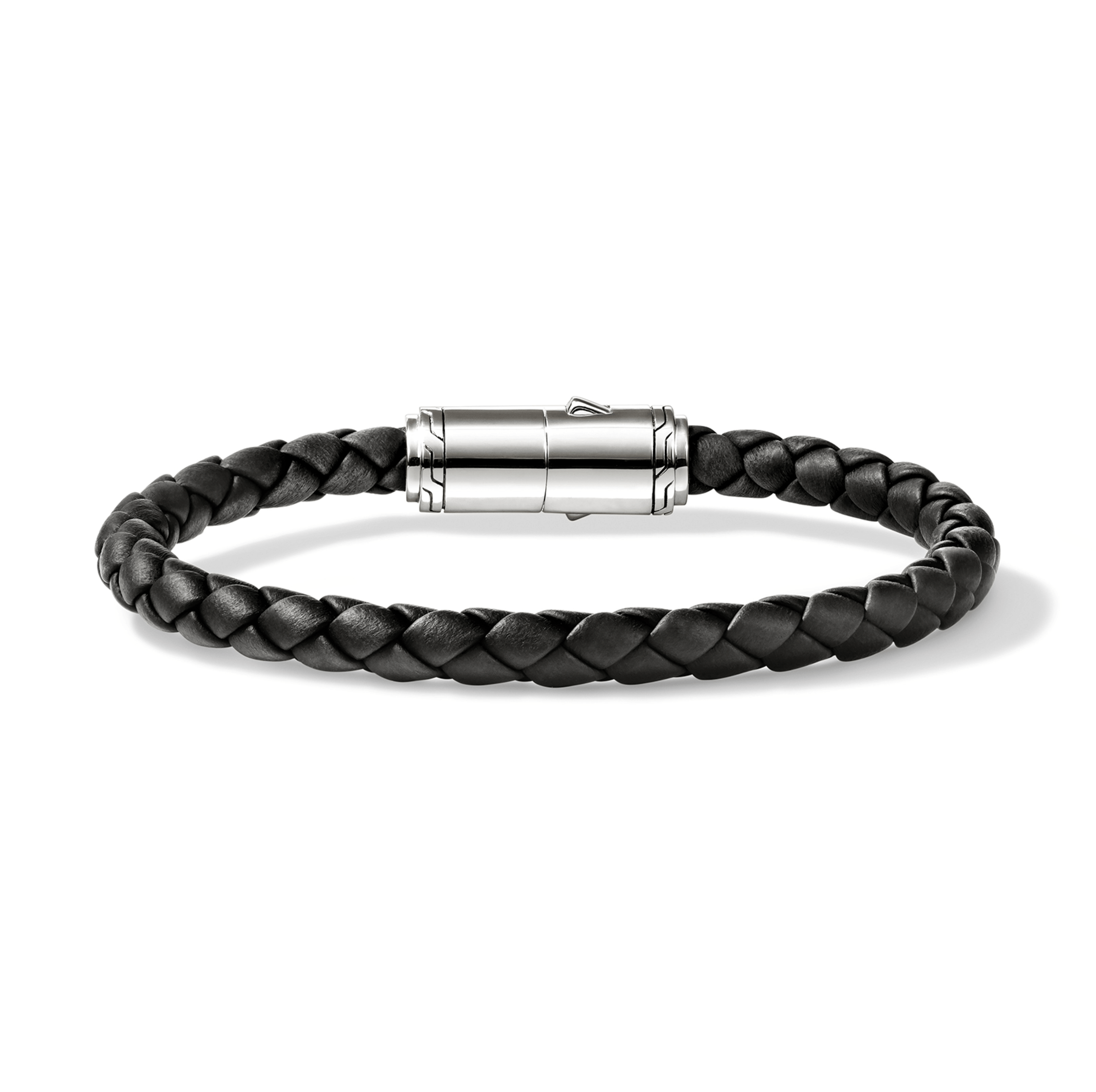 John Hardy Sterling Silver and Black Leather Cord Bracelet