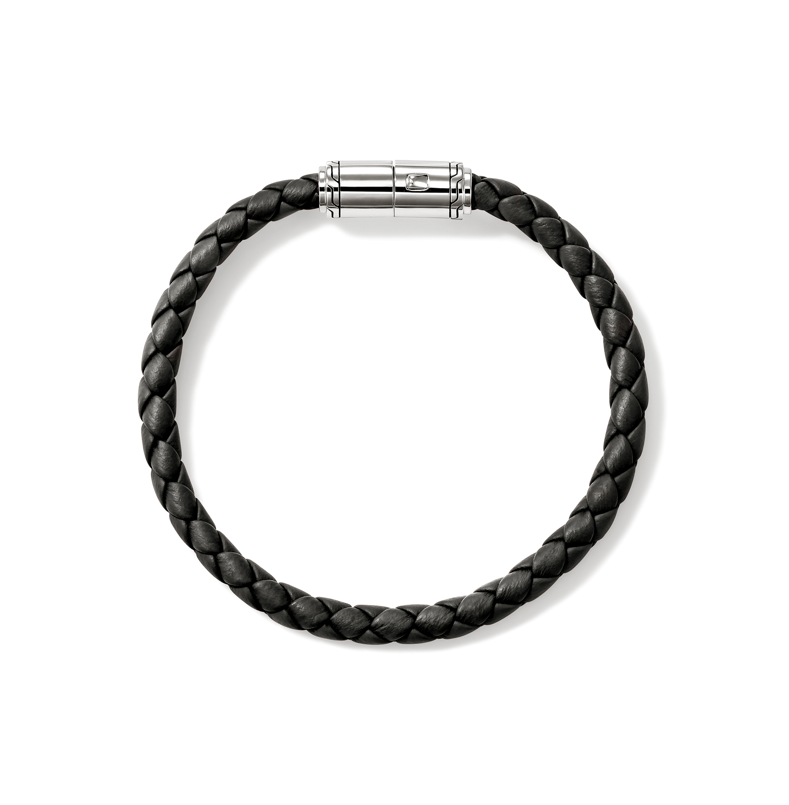 John Hardy Sterling Silver and Black Leather Cord Bracelet