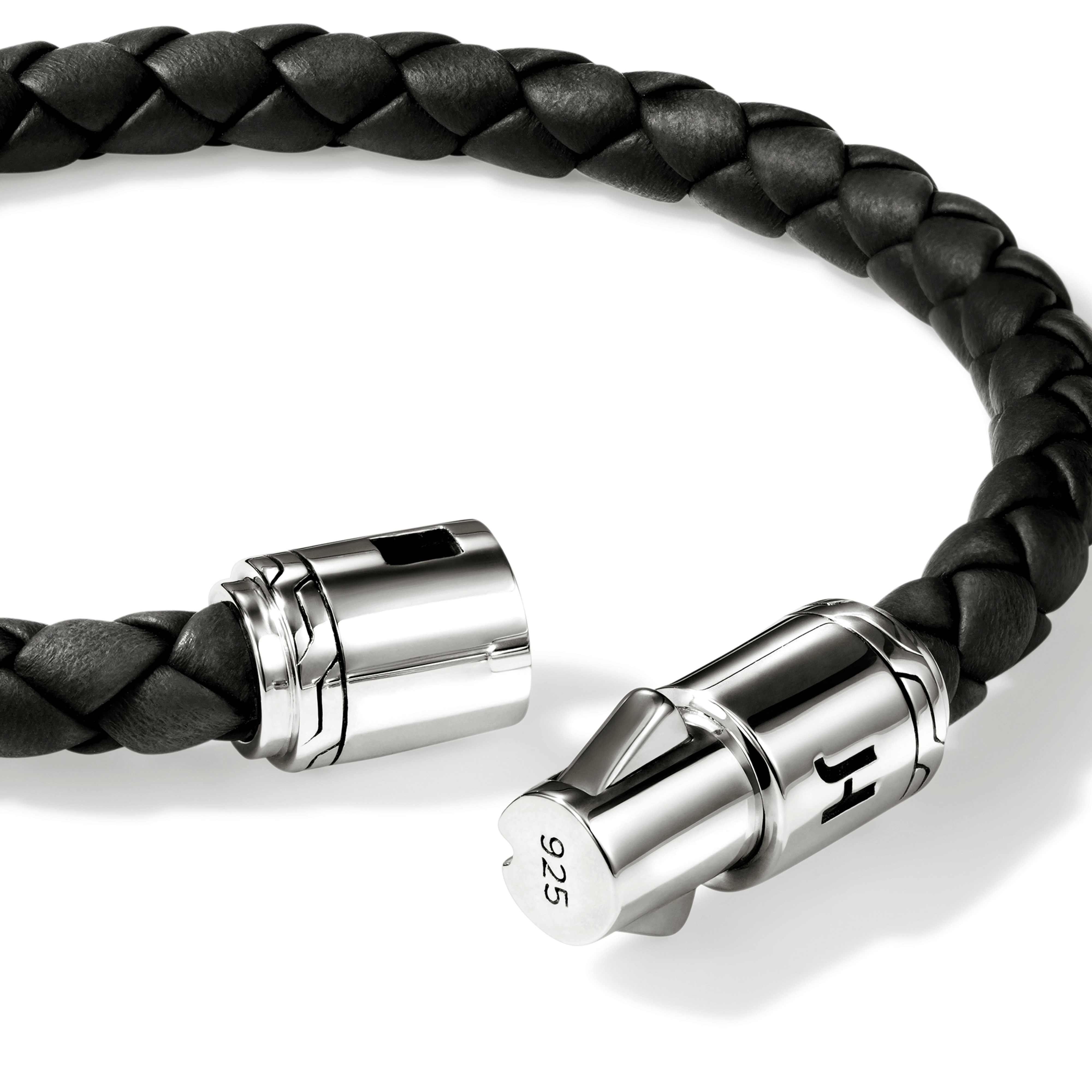 John Hardy Sterling Silver and Black Leather Cord Bracelet