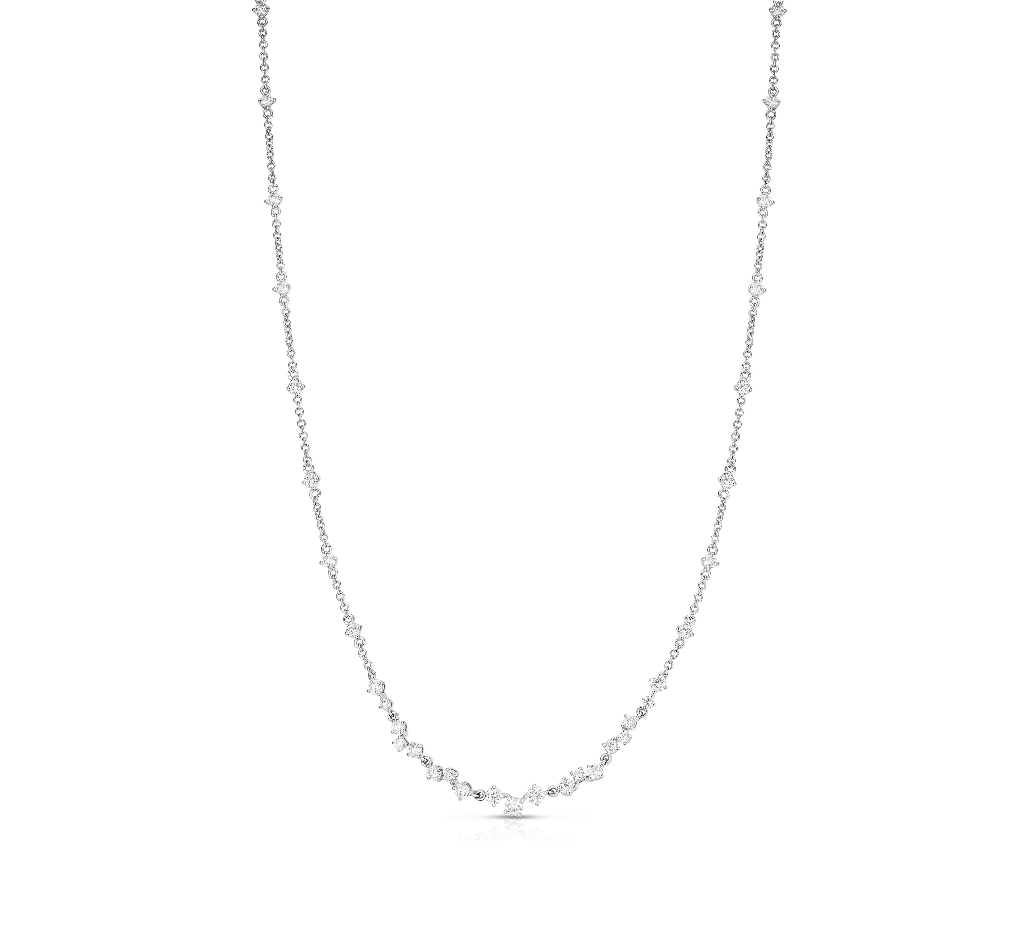 Sabel Collection White Gold Scattered Diamond Necklace