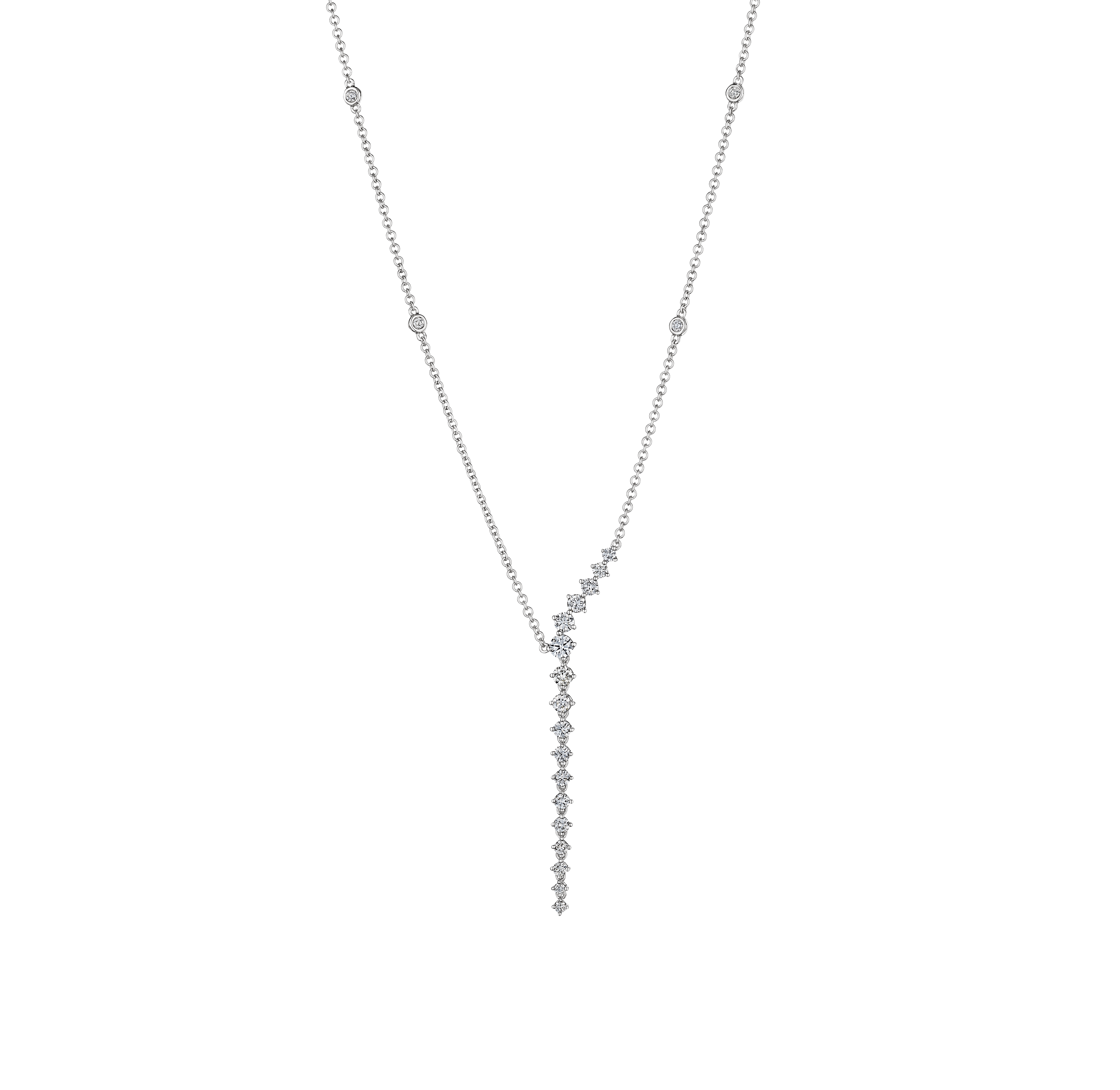 Sabel Collection White Gold Diamond Dangle Necklace