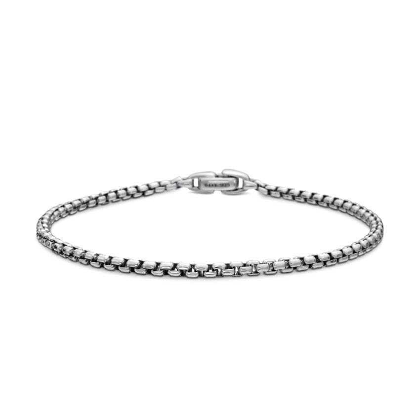 David Yurman Box Chain Bracelet in Sterling Silver, 2.7mm, Size Small