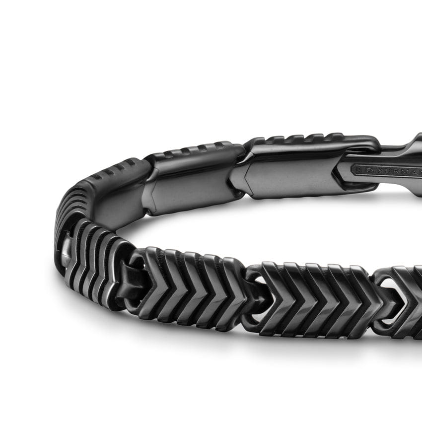 David Yurman Chevron Link Bracelet in Black Titanium, 7.6mm, Size Medium