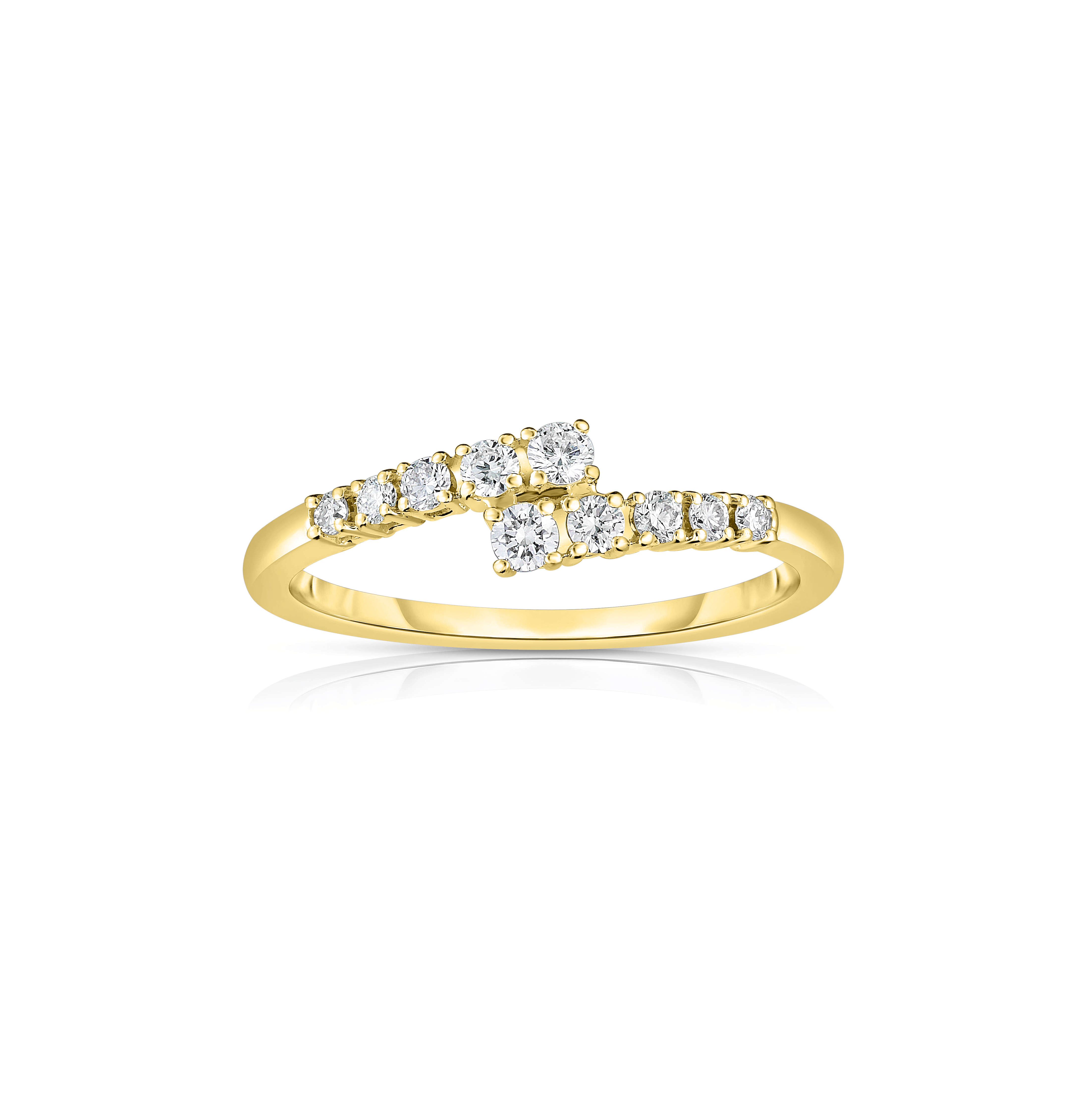 Sabel Collection Yellow Gold Diamond Bypass Ring