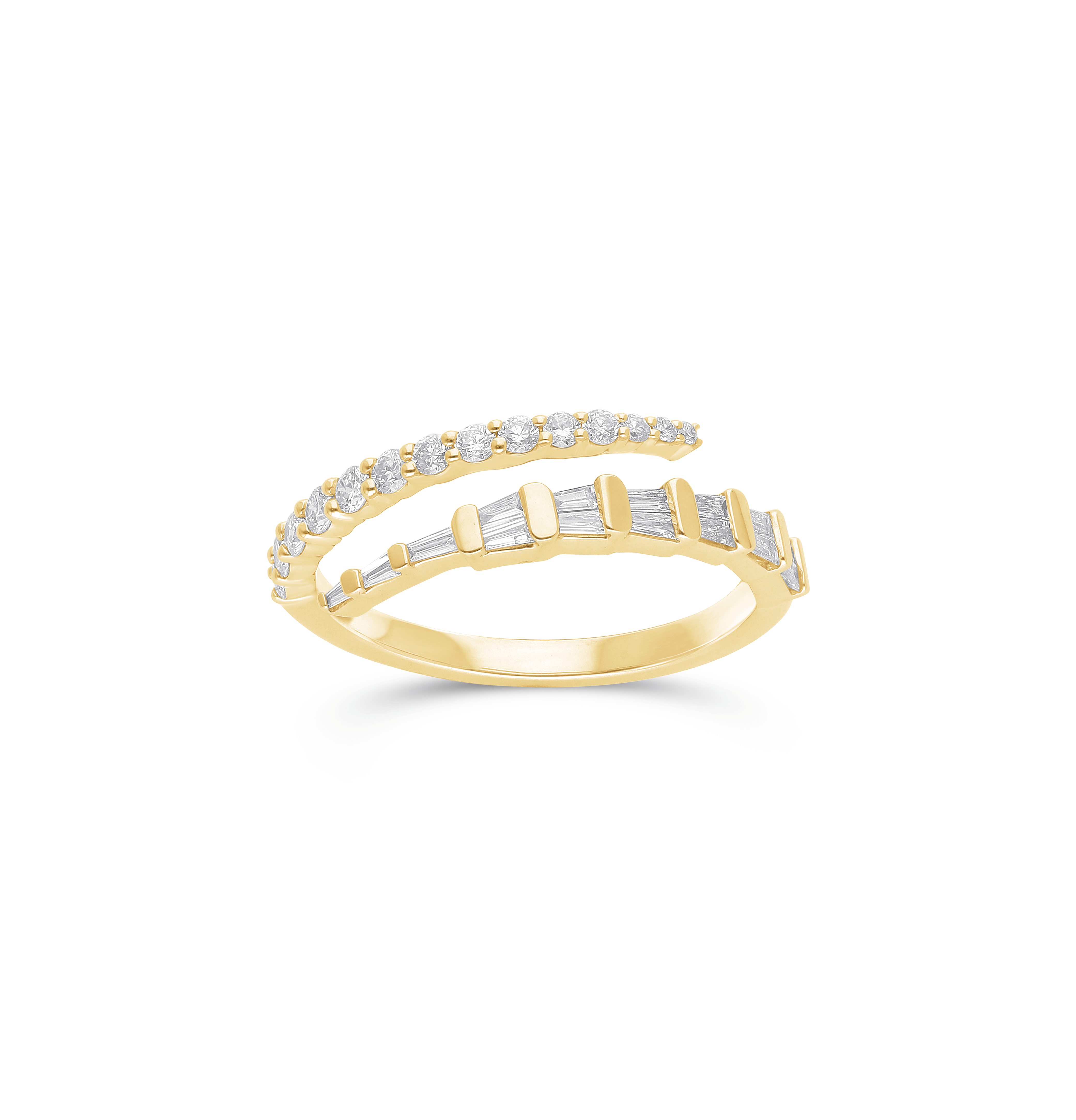 Sabel Collection Yellow Gold Tapered Diamond Wrap Ring