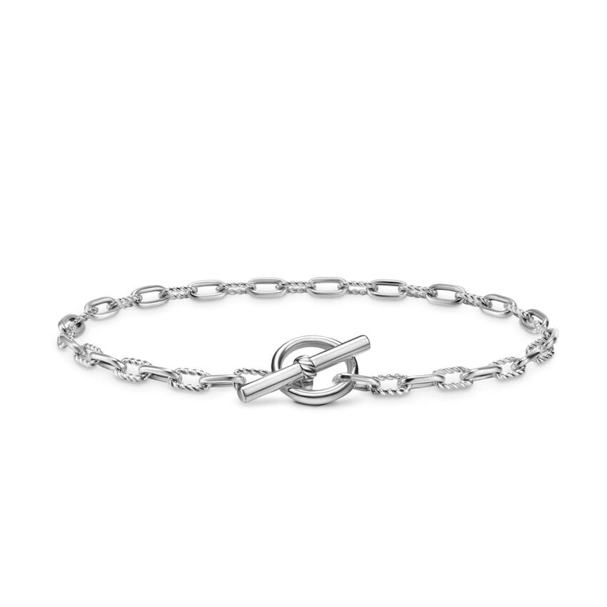 David Yurman DY Madison Toggle Chain Bracelet in Sterling Silver, 3mm, Size Medium