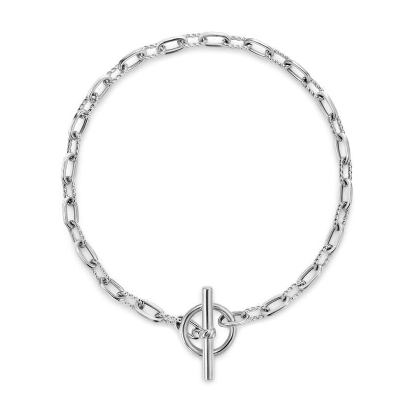 David Yurman DY Madison Toggle Chain Bracelet in Sterling Silver, 3mm, Size Medium