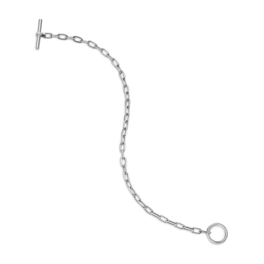David Yurman DY Madison Toggle Chain Bracelet in Sterling Silver, 3mm, Size Medium