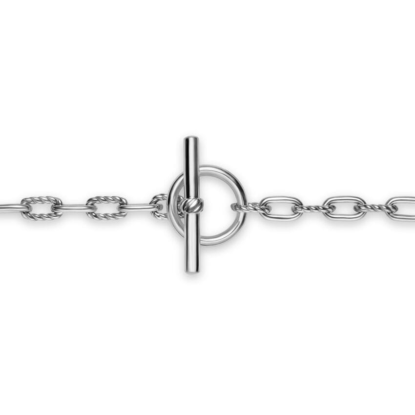 David Yurman DY Madison Toggle Chain Bracelet in Sterling Silver, 3mm, Size Medium